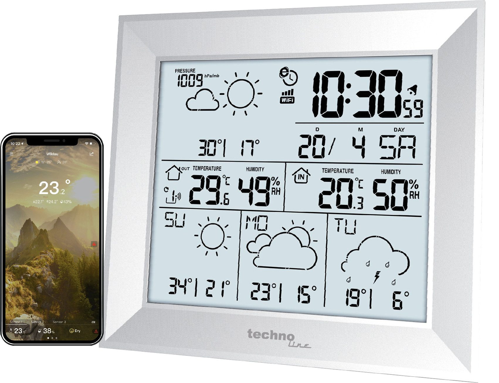 technoline Technoline Wetterstation WD 2000 Direkt Wetter Wetterstation – Bild 4 von 4