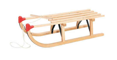 Larix Lenkschlitten Holzschlitten Davos 100 cm mit Zugseil