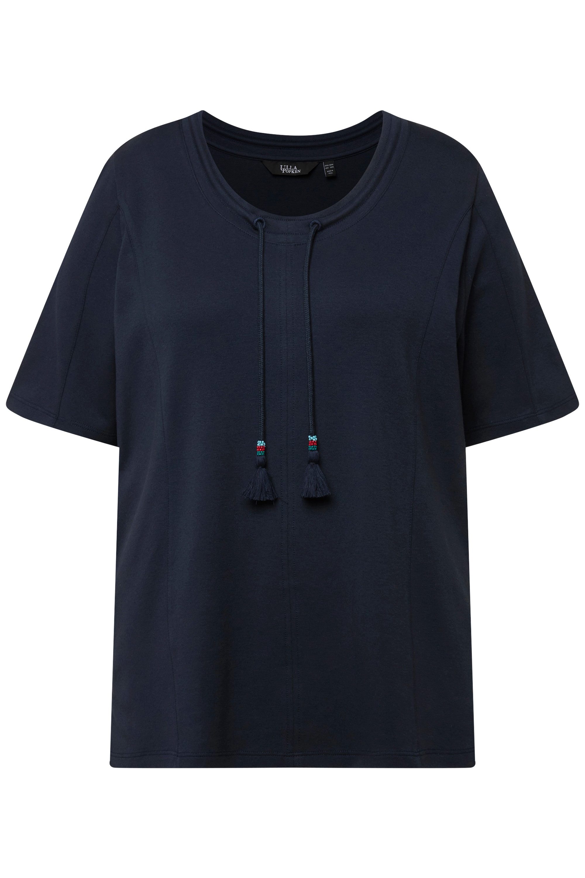 Ulla Popken Sweatshirt Sweatshirt Stehkragen Zierband günstig online kaufen