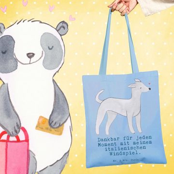 Mr. & Mrs. Panda Tragetasche Italienisches Windspiel Moment - Sky Blue - Geschenk, Windhund, Einka (1-tlg), Design-Highlight