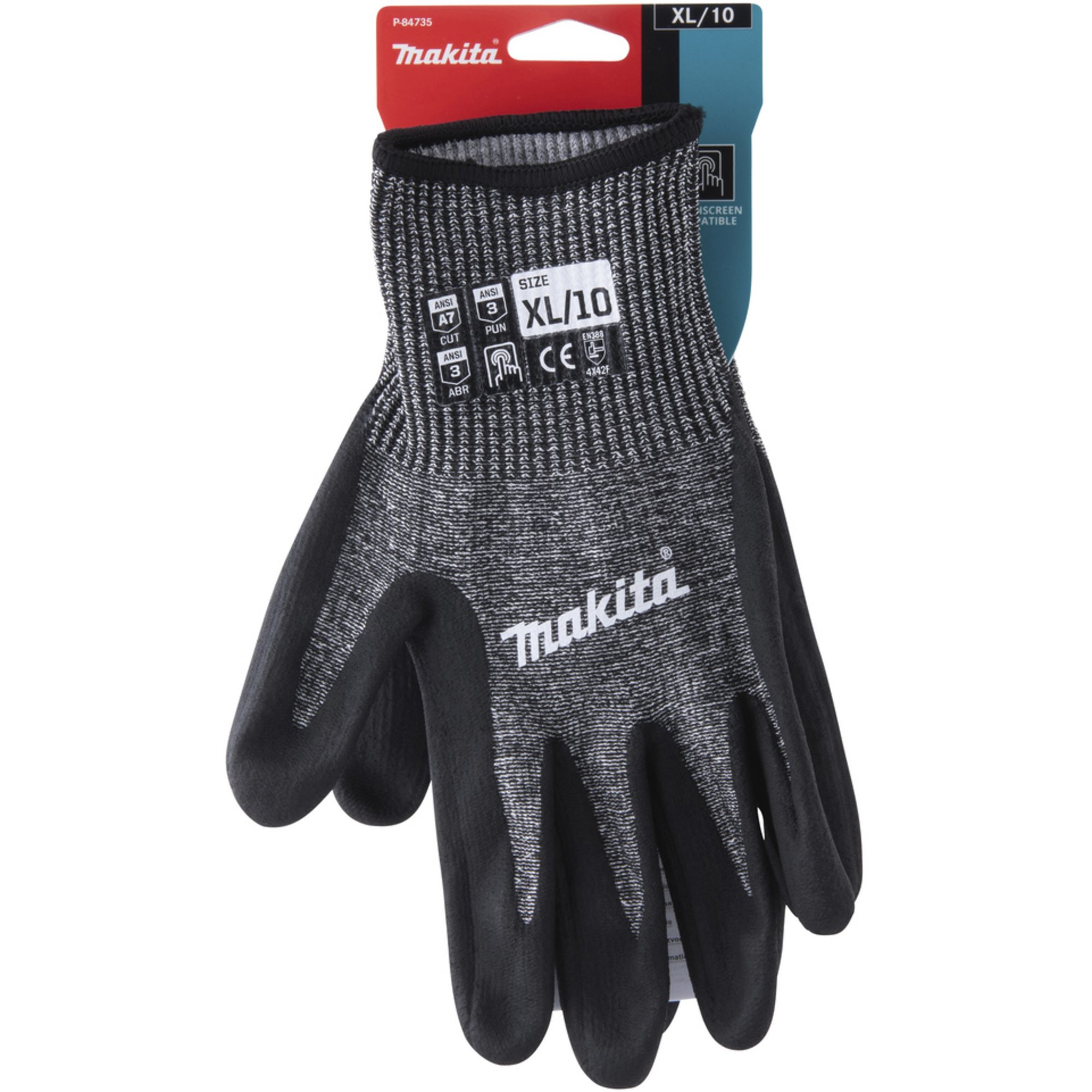 Makita Arbeitshandschuhe Makita Arbeitshandschuhe P-84735, Gr. XL (10), Schnittfestigkeit F/7