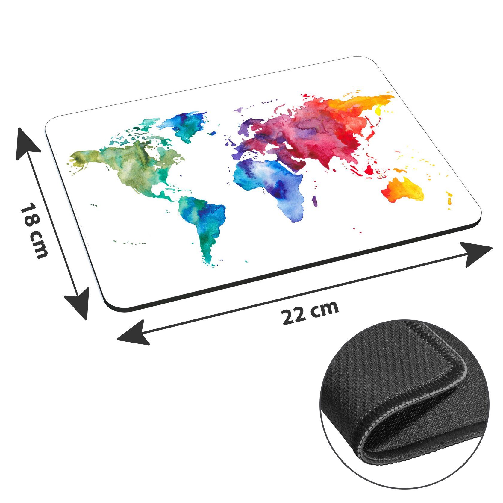 PEDEA Gaming Mauspad 22 cm x 18 cm mit Motiv (Größe L), mit vernähten Rändern und Rutschfester Unterseite – Bild 2 von 4