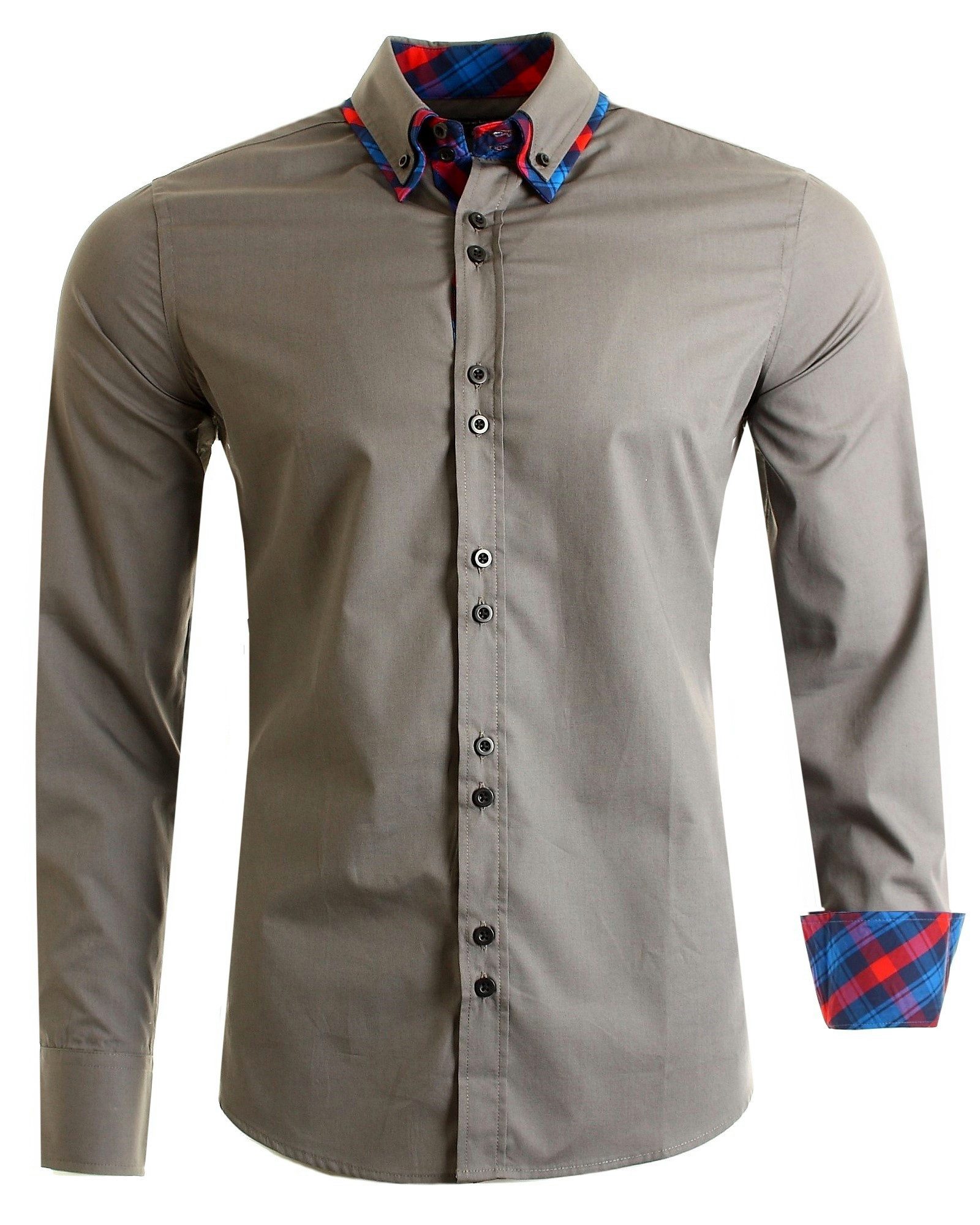 Langarmhemd Früchtl Herren Langarm Hemd, dark-grey, XXL