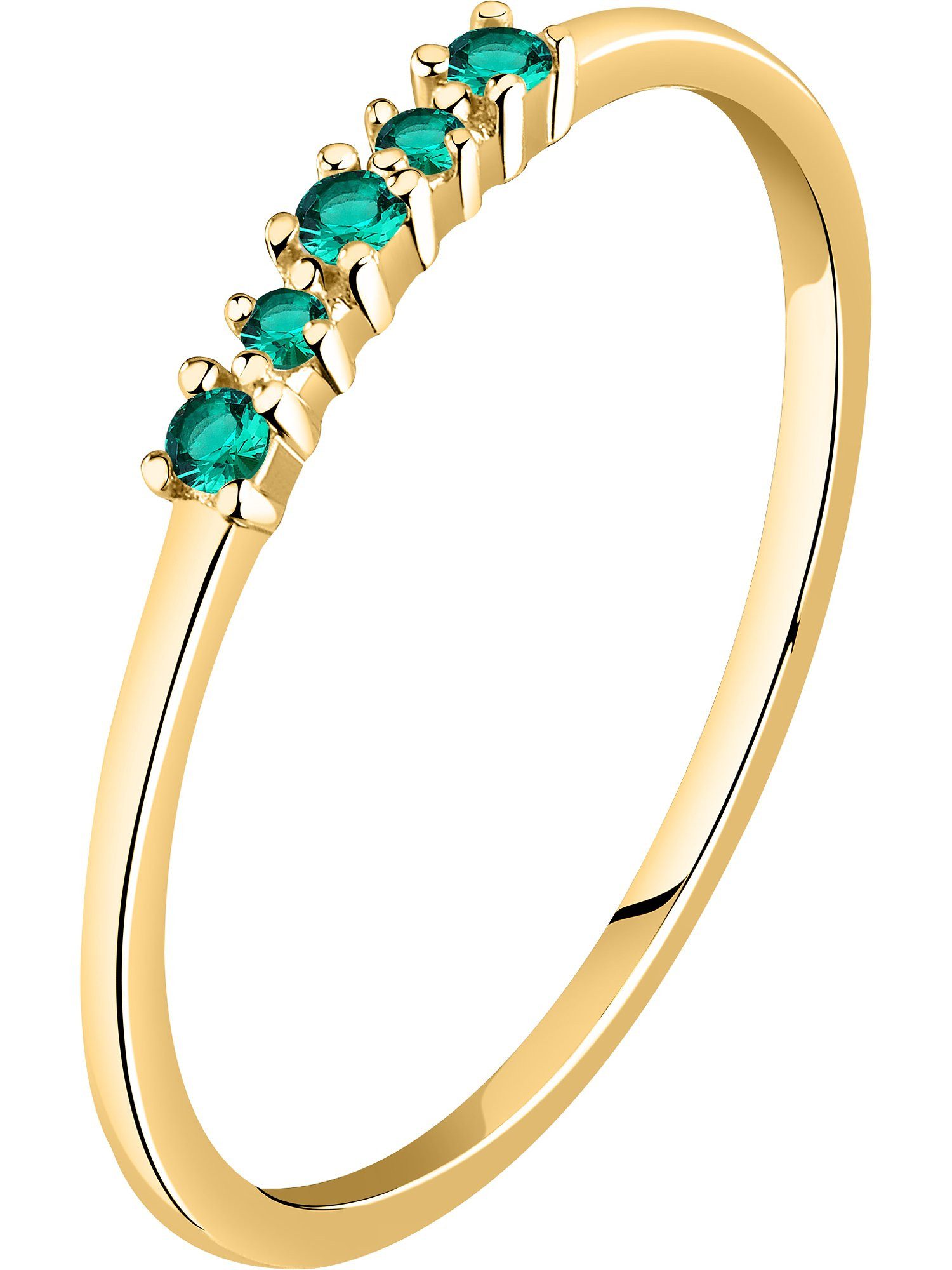 Live Diamond Diamantring, Smaragd (synthetisch), Lab günstig online kaufen