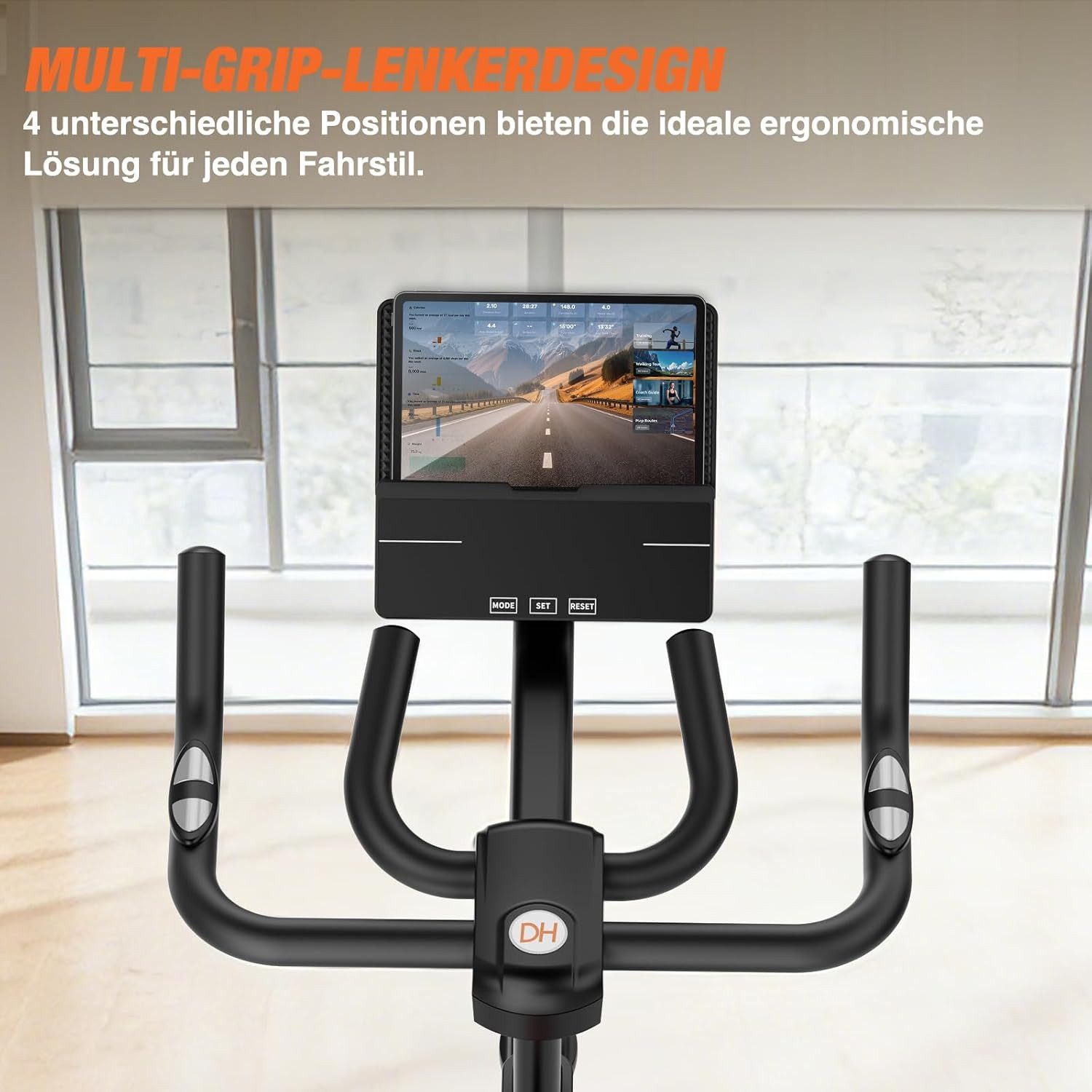 DH FitLife Heimtrainer Fahrrad mit APP Magnetwiderstand Stationäres Fahrrad für Zuhause (inklusive APP-Unterstützung, mit neuem Lenker & Monitor), Leises Indoor – Bild 5 von 5