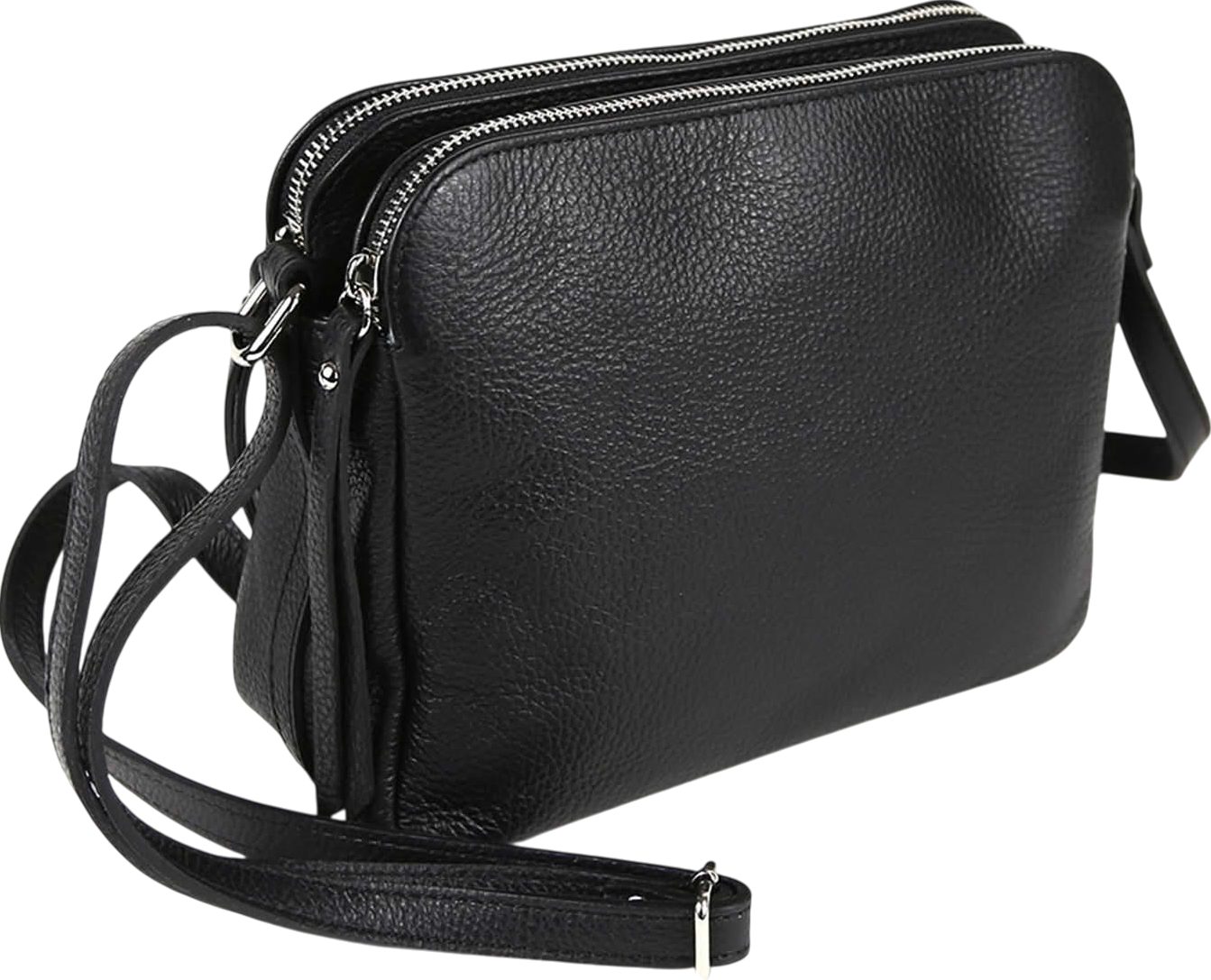 SEVA Schultertasche Umhängetasche mit 3 hauptfächer, Crossbody Tasche Damen Leder groß (verstellbaren Schulterriemen, 3Fächer, Echtleder, Erhältlich in verschiedenen Farben), verstellbare Gurte, Crossover Tasche, Tablet Tasche