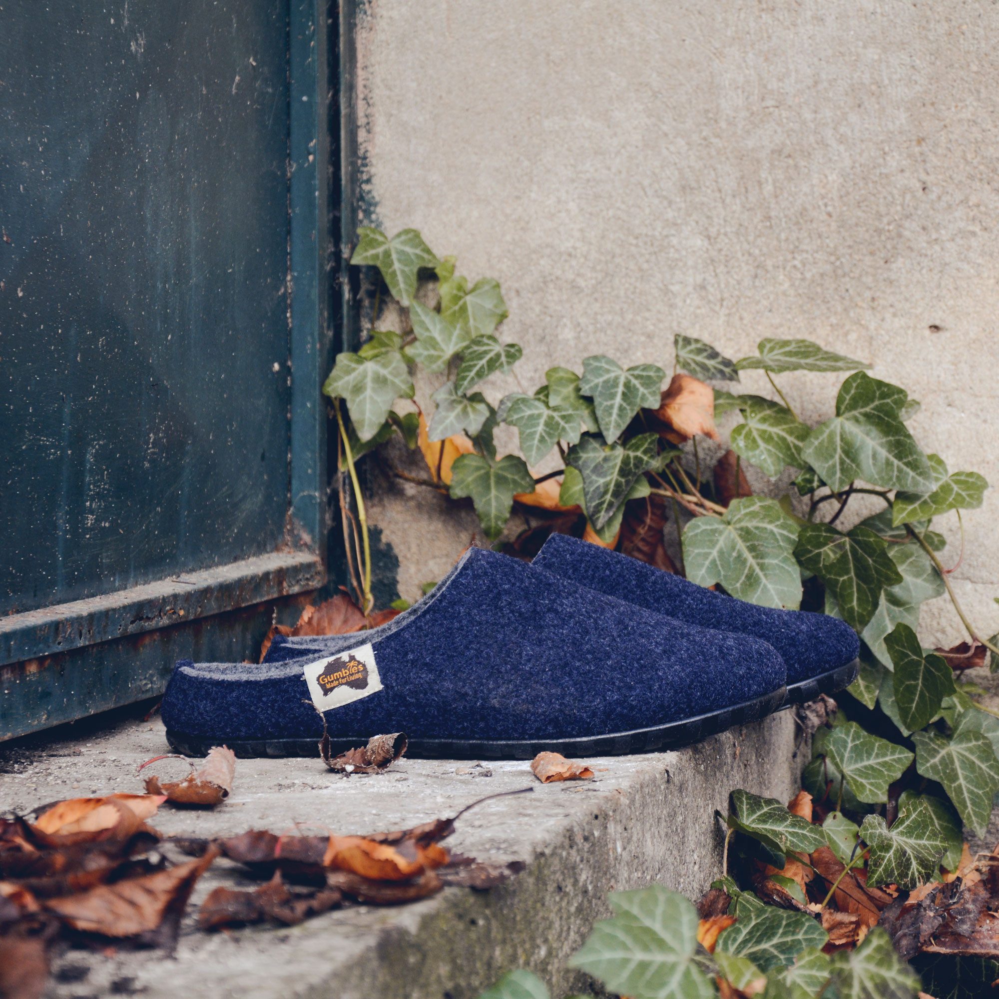 Gumbies Outback Slipper in Navy Grey Hausschuh aus recycelten Materialien, rutschfeste & stabile Sohle