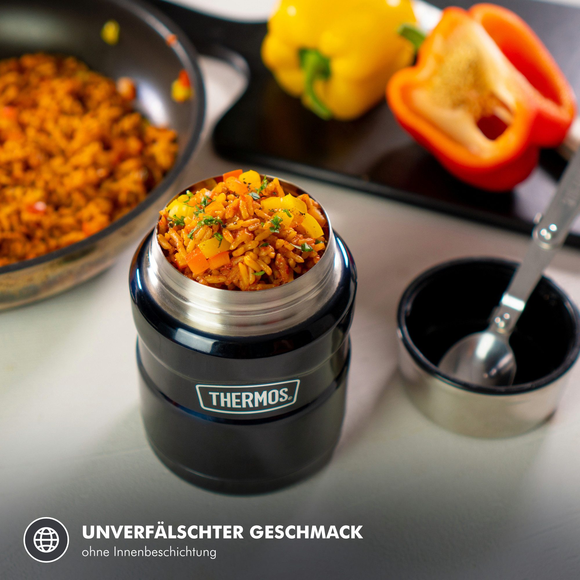 THERMOS Isolierflasche Isolierbehälter Stainless King Food Jar 0,47l – Bild 4 von 5
