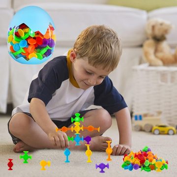 SOTOR Badespielzeug 48 Stück Saugnapf Spielzeug,Montessori Spielzeug ab 3 Jahre, Badewannen Spielzeug Reise Spielzeug Autismus Sensorik Spielzeug