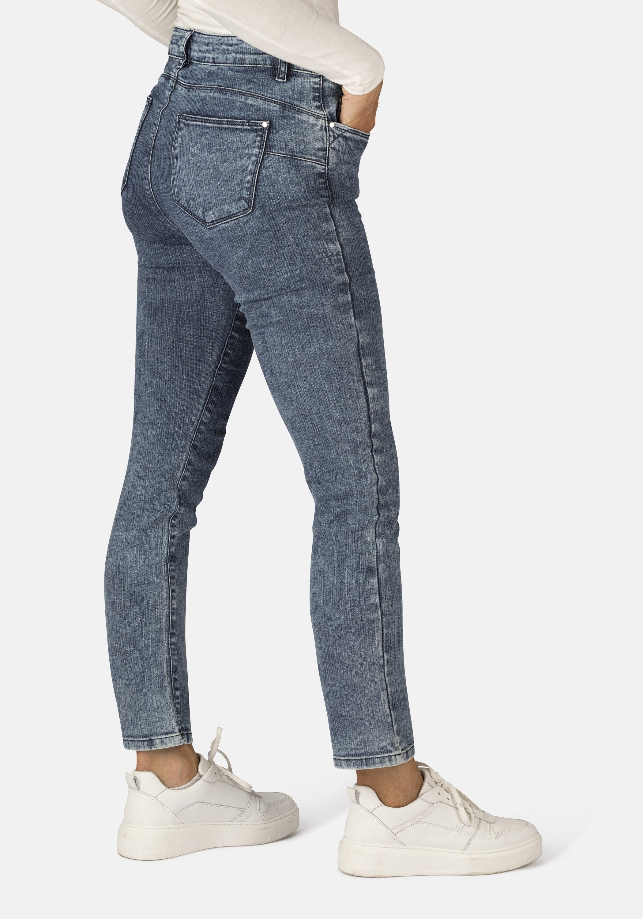 STOOKER WOMEN 5-Pocket-Jeans Milano Stripe Magic Shape Fit Jeans Casual Clean Wash Denim Jeans Magic Shape Effekt für Damen