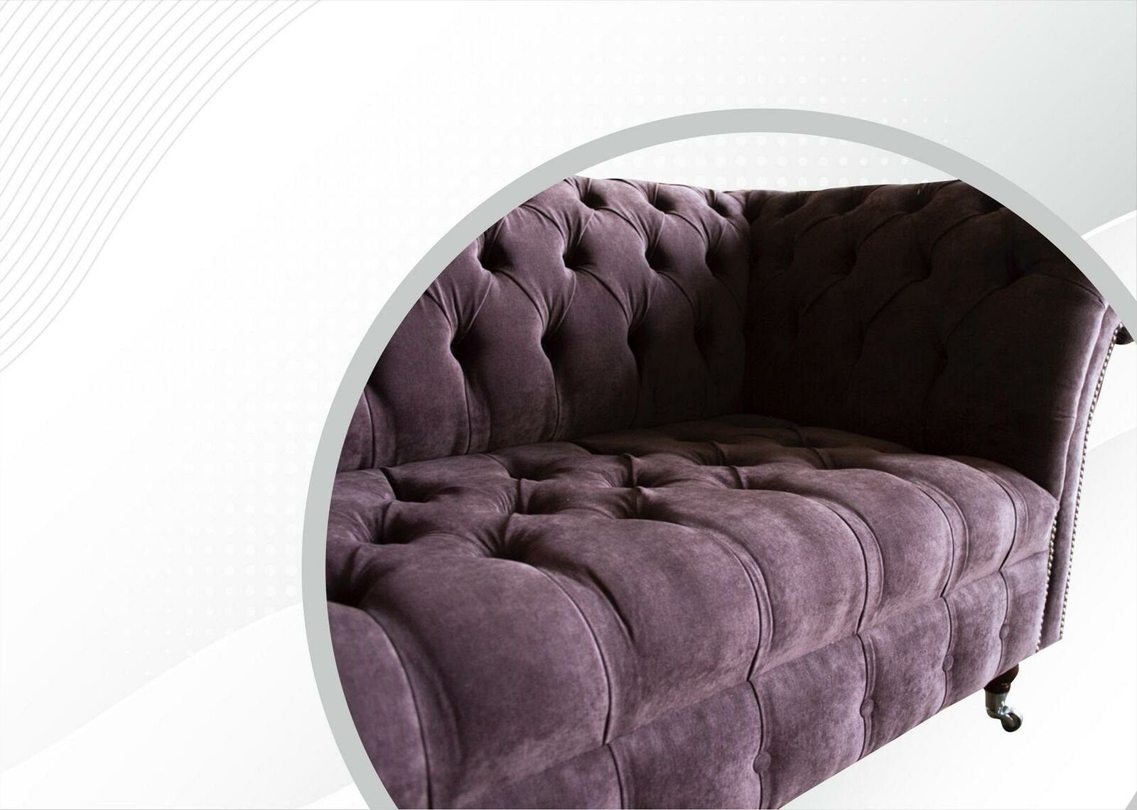 Klassischer Chesterfield-Sofa, Sofa Sitz hesterfield Samt Polster 2 Sofas Couch JVmoebel Sitz