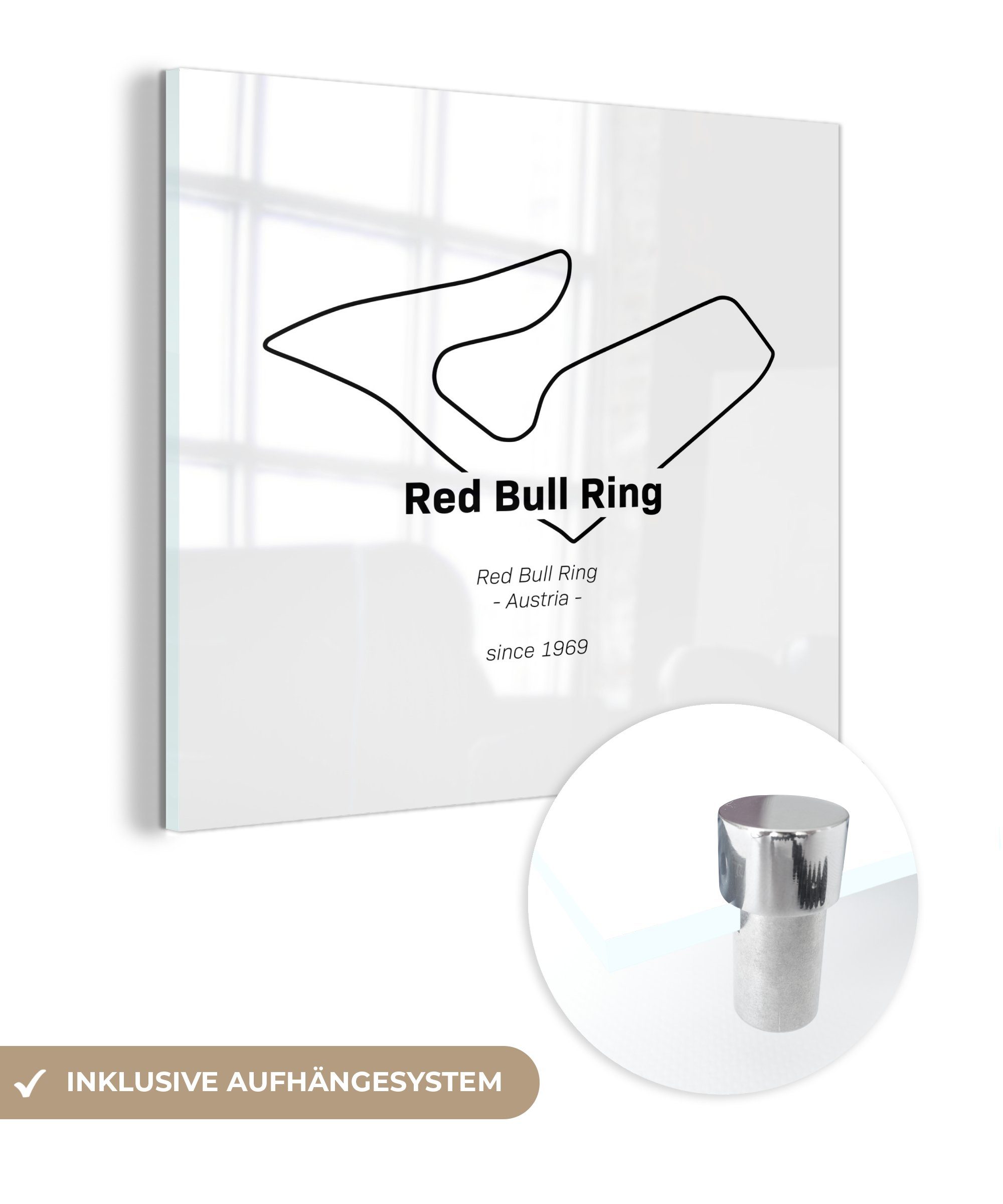 MuchoWow Acrylglasbild Red Bull Ring - Formel 1 - Rennstrecke, (1 St), Glasbilder - Bilder auf Glas Wandbild - Foto auf Glas - Wanddekoration