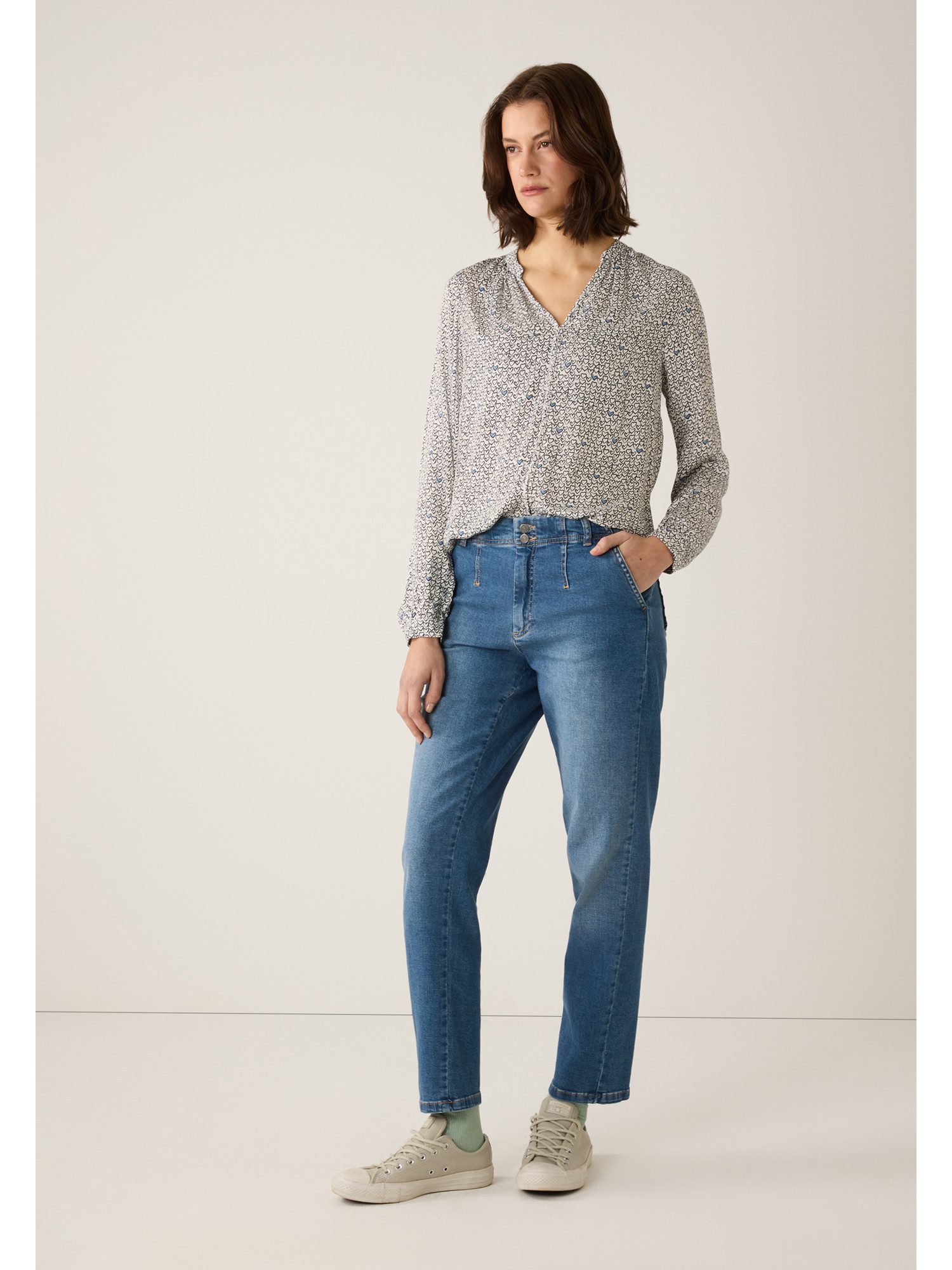 MORE&MORE Langarmbluse süße Langarmbluse, Herzchen günstig online kaufen