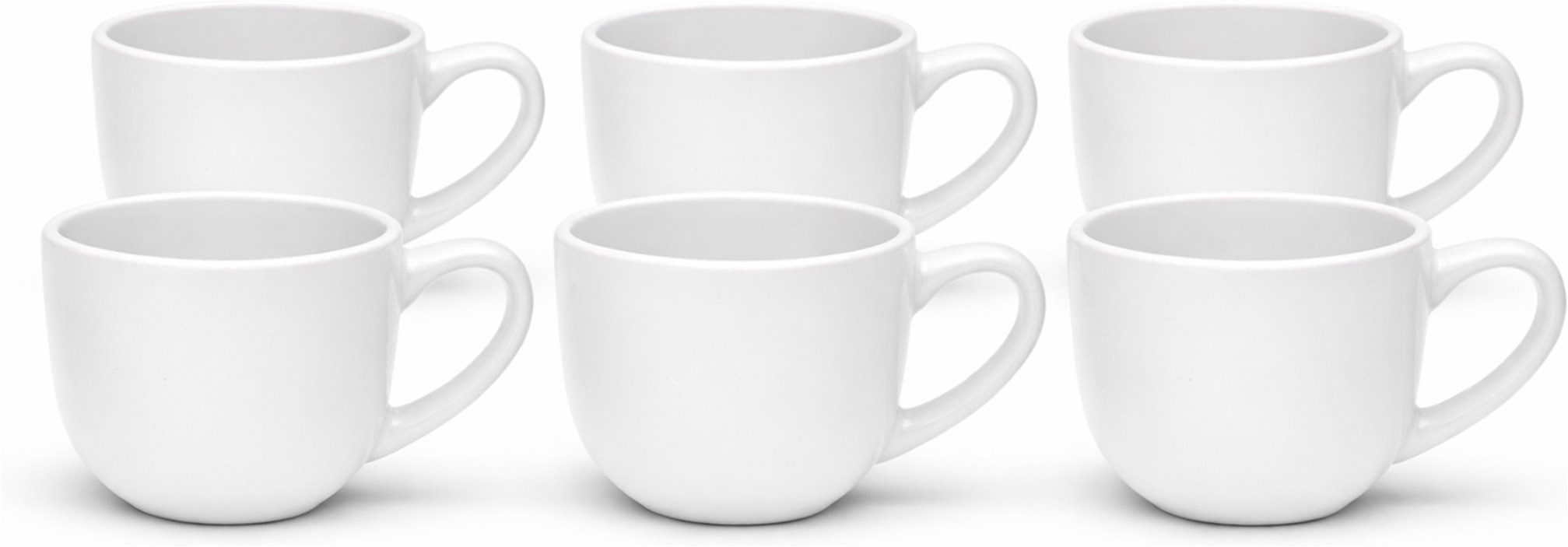 van Well Tasse Kaffee-Obertasse 200 ml Malmö, 6 Stück, 6-tlg., Steingut, spülmaschinen- und mikrowellengeeignet