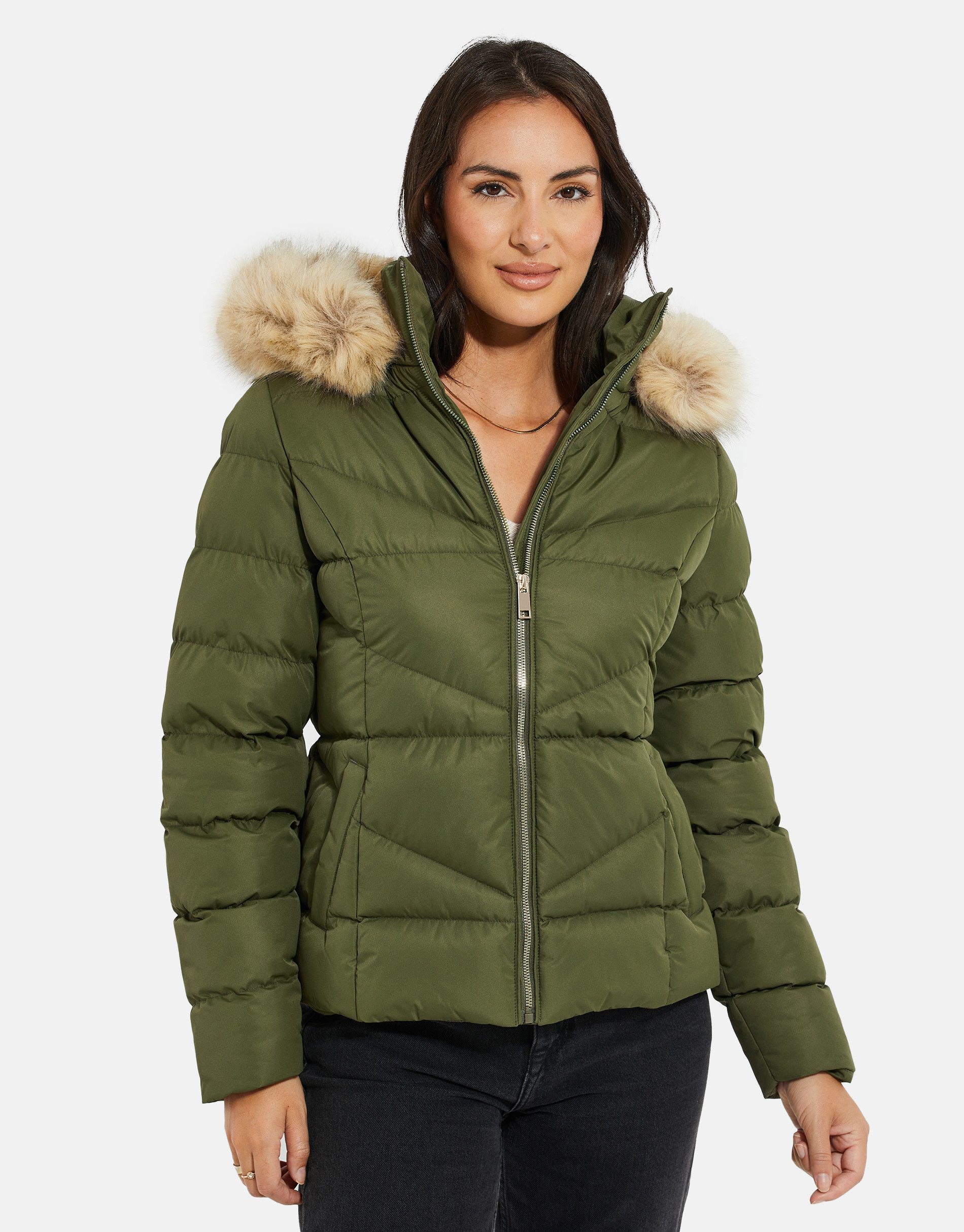 Threadbare Steppjacke (1-St) mit kuscheliger Kapuze