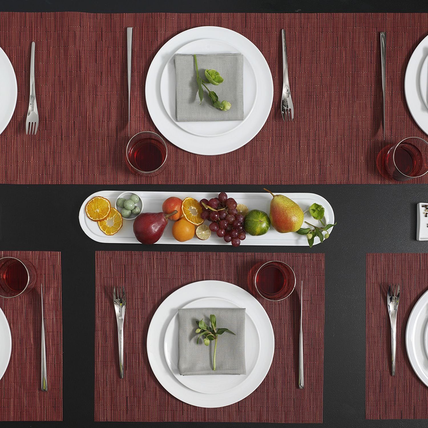 Chilewich Platzset Bamboo Rectangle Cranberry, (1-St) günstig online kaufen