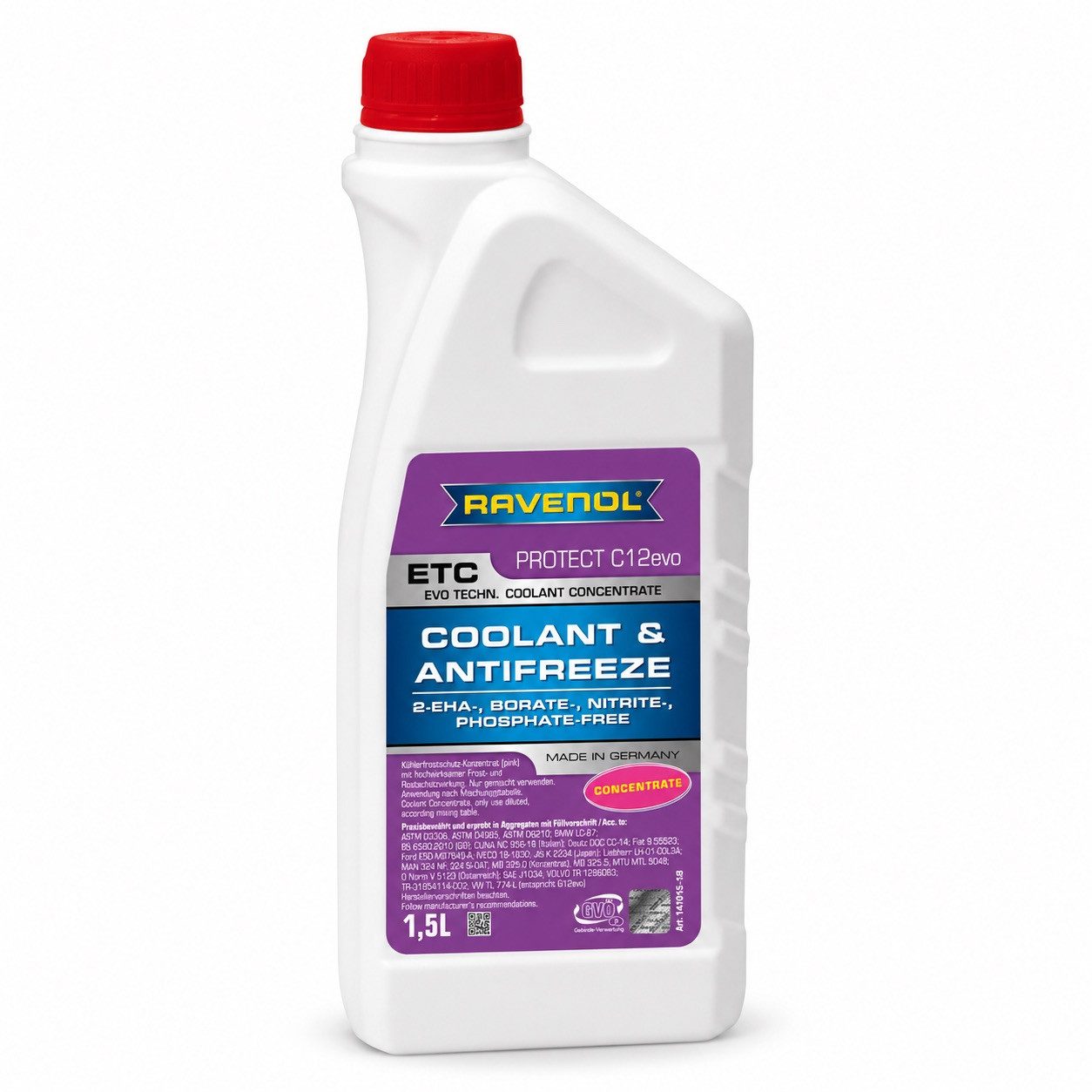 Ravenol Kühlerfrostschutz ETC Concentrate Protect C12evo Konzentrat Kühlmittel G12evo, 1,5 l, 1,5L Kühlerfrostschutz Konzentrat – C12evo / G12evo – Si-OAT
