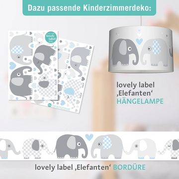 lovely label Wandsticker Elefanten blau/grau - Wandtattoo Kinderzimmer Baby