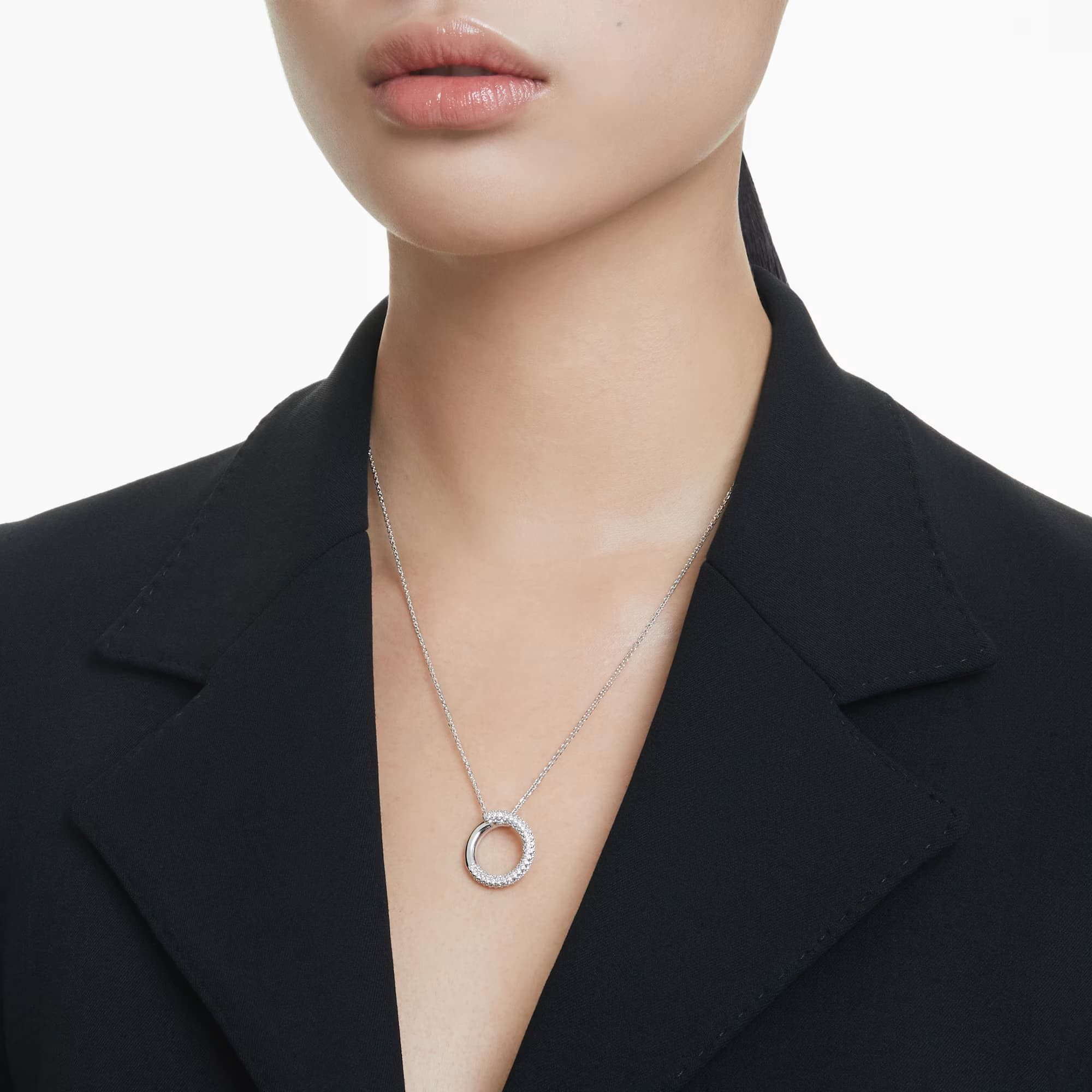 Swarovski Kristallanhänger Swarovski Anhänger Dextera 5692737 Pavé, Weiß, Rhodiniert (1-tlg)