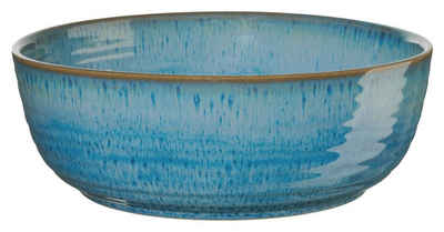 ASA SELECTION Salatschüssel POKEBOWLS, Ø 25 cm, Blau, Handgefertigt, Steinzeug, (1-tlg), Effektglasur, Mikrowellengeeignet, Spülmaschinengeeignet