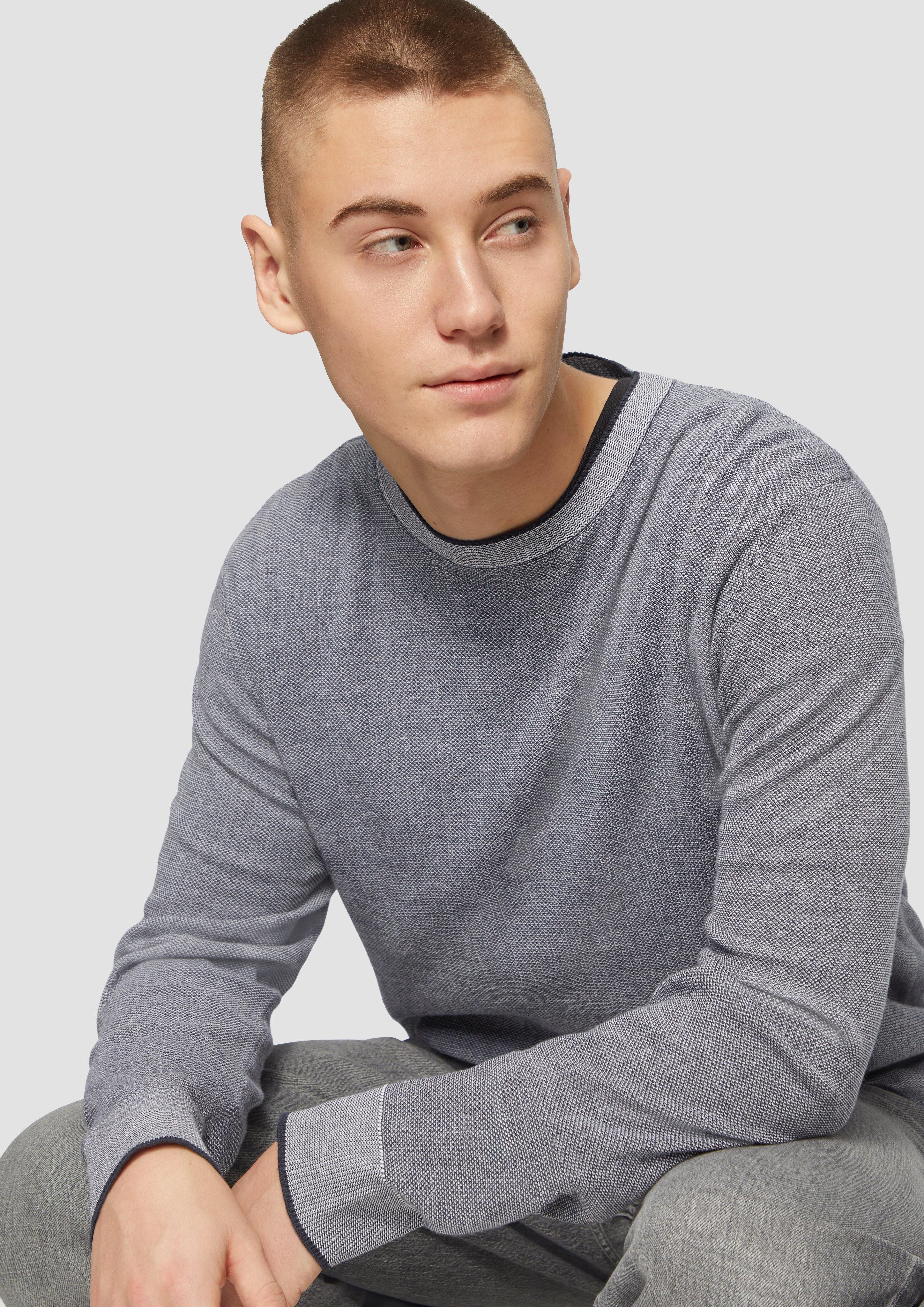 QS Strickpullover Strickpullover in Melange-Optik günstig online kaufen
