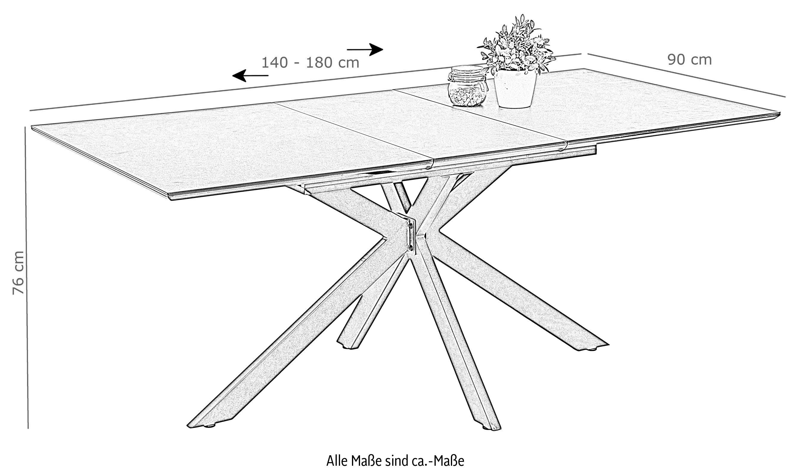 HELA Esstisch cm 140-180 ausziehbar Fenja