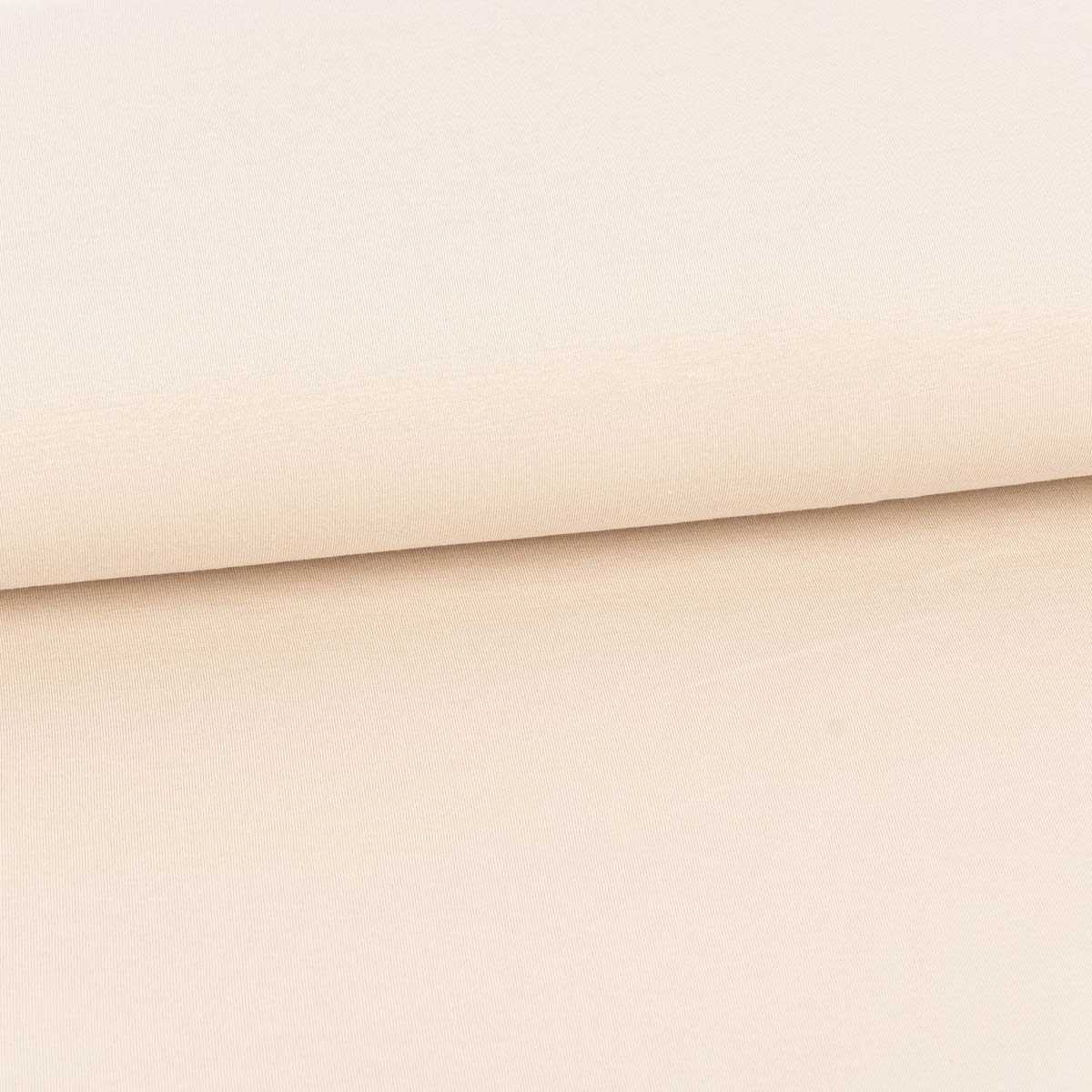 SCHÖNER LEBEN. Stoff Jersey Meterware Tencel Modal für Bekleidung einfarbig beige 145cm, allergikergeeignet