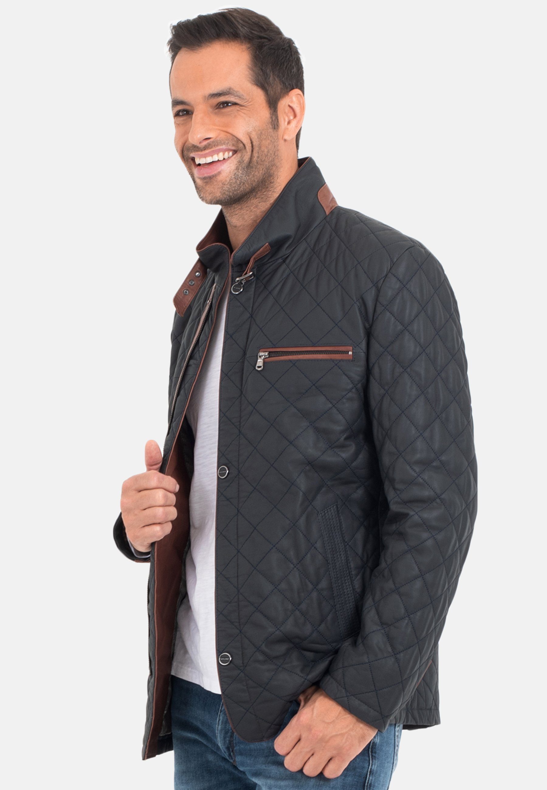 Lolus Lederjacke Leno Elegante Stepp Lederjacke aus weichem Lammleder