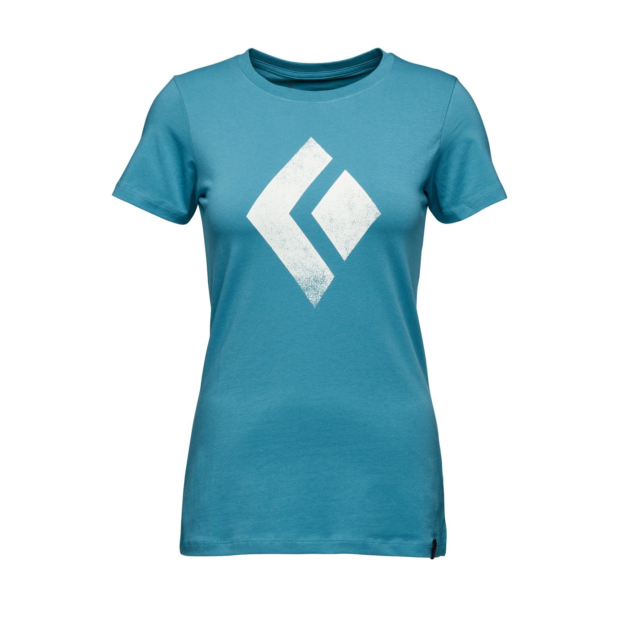 Black Diamond T-Shirt Black Diamond W Chalked Up Tee Damen Kurzarm-Shirt Cerulean Blue