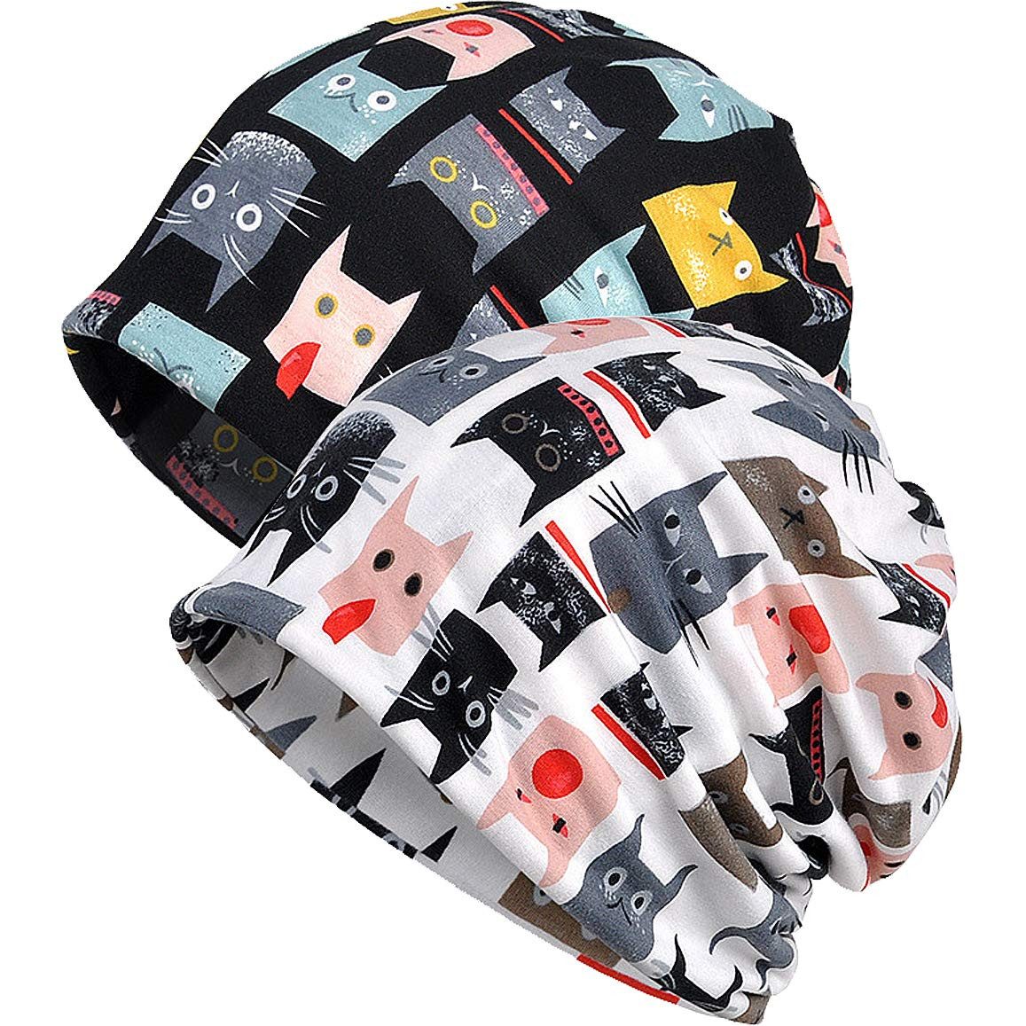 Agger Turbanmütze 2 Stücke Slouchy Beanie Hip-Hop Weiche Leichte Laufende Beanie Mütze (2-St) Elastisch Longbeanie Alle Jahreszeiten​, ideal als Laufmütze