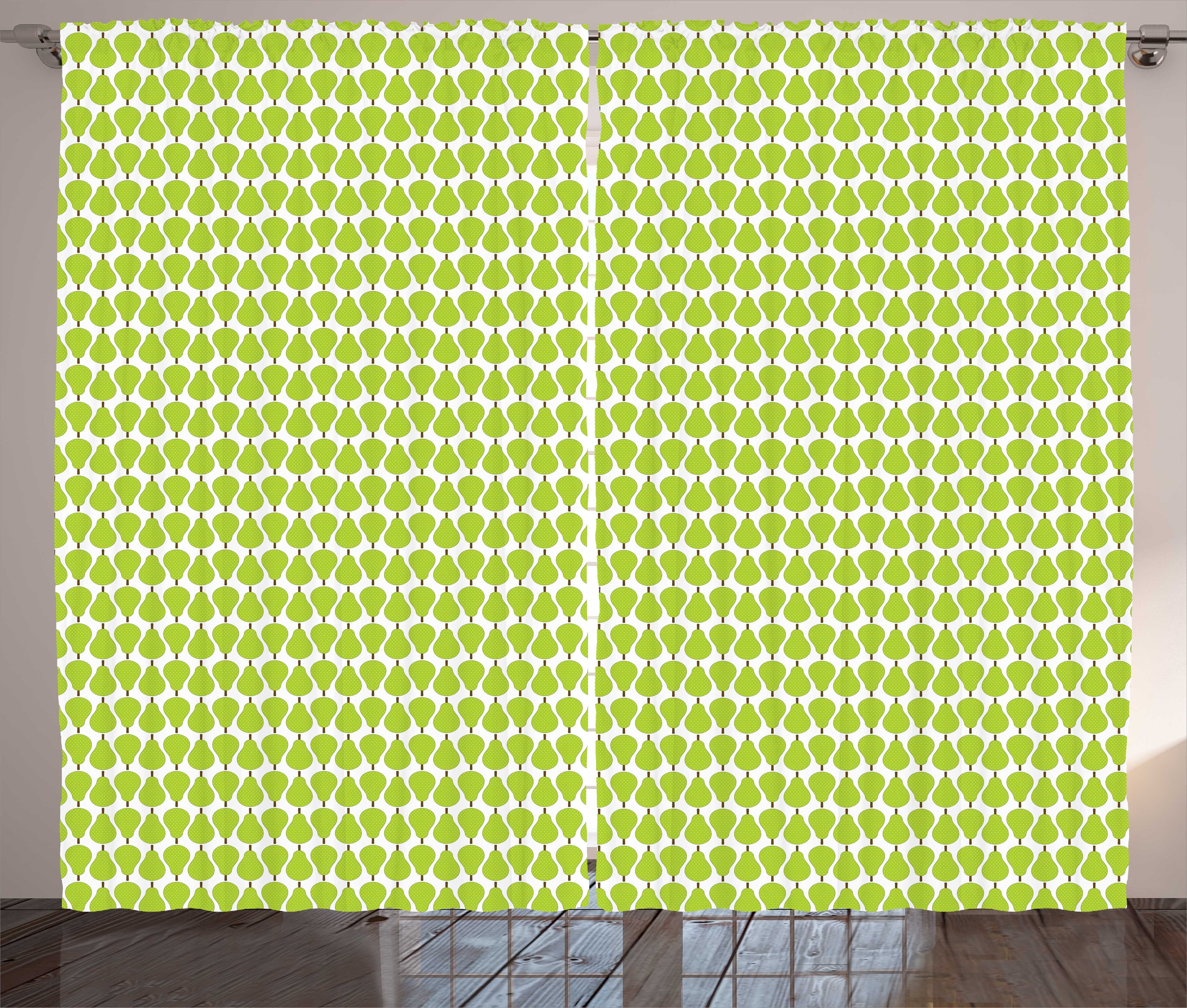 Vorhang und Schlaufen Birne Obst-Motiv Abakuhaus, Schlafzimmer Kräuselband Haken, Zusammenfassung schmackhaftes Gardine mit