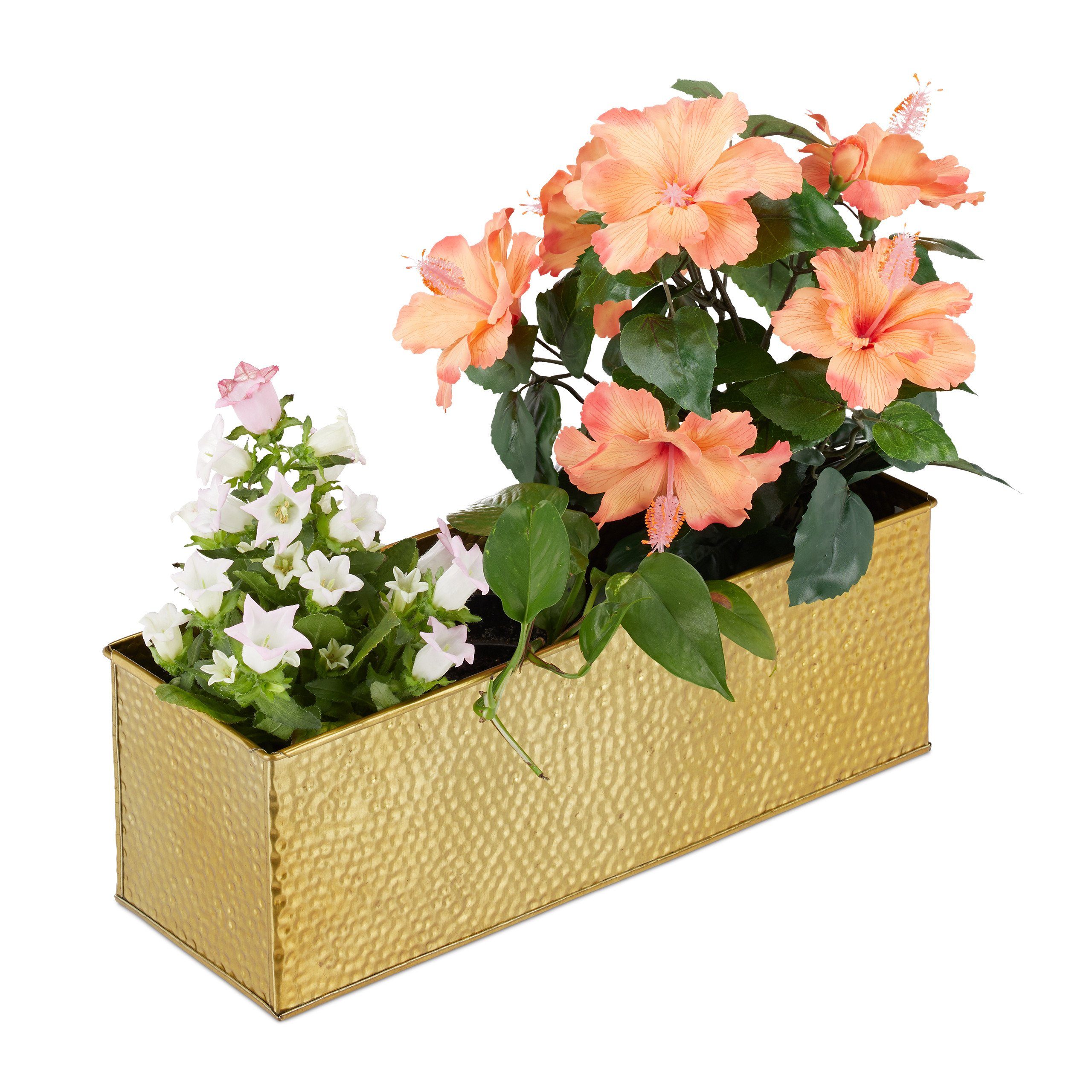 relaxdays Blumenkasten Blumenkasten für innen, Gelb Gold