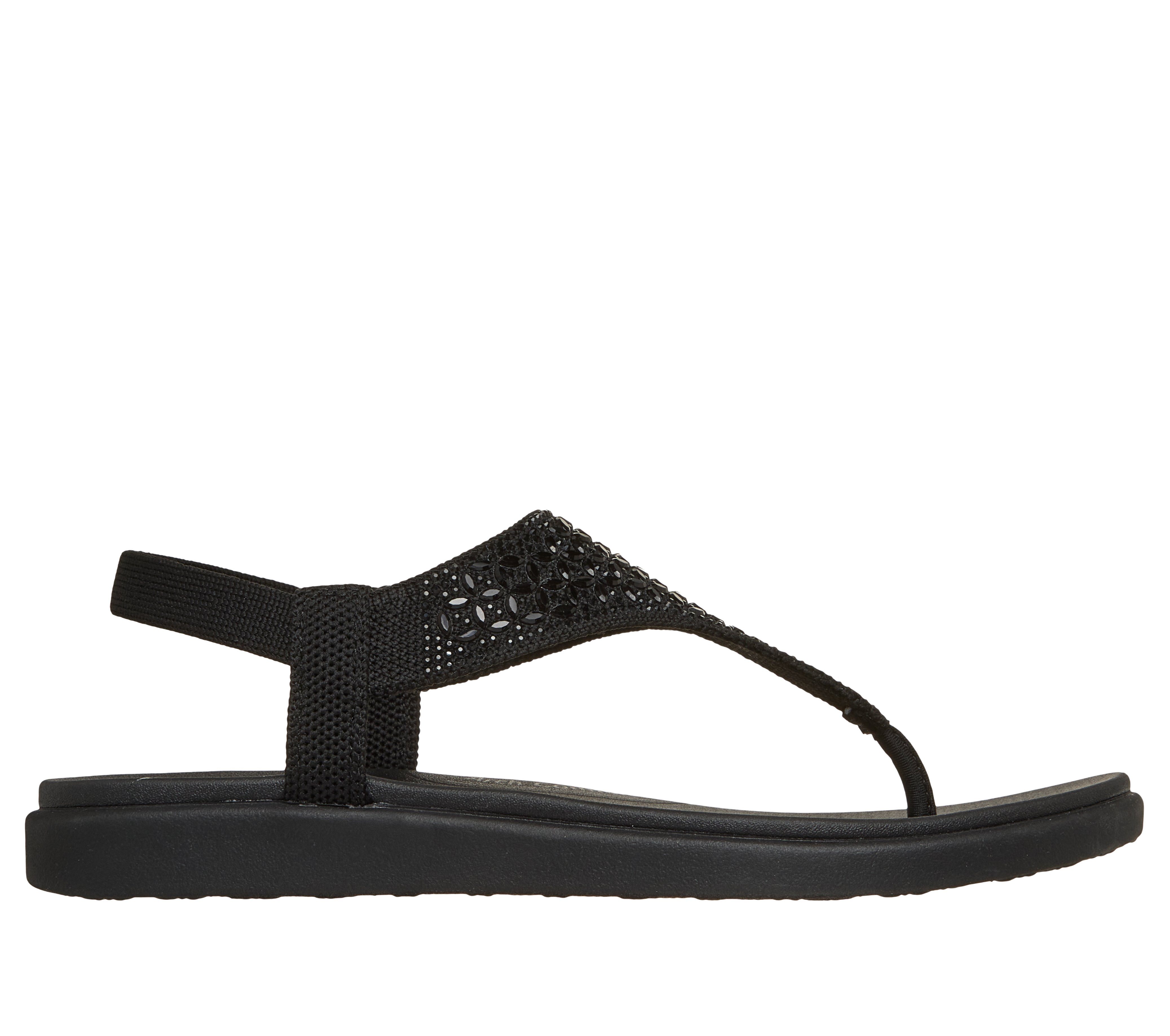 Skechers MEDITATION LUXE Sandale Sommerschuh, Zehentrenner, Strandschuh mit Glitzersteinchen – Bild 4 von 5