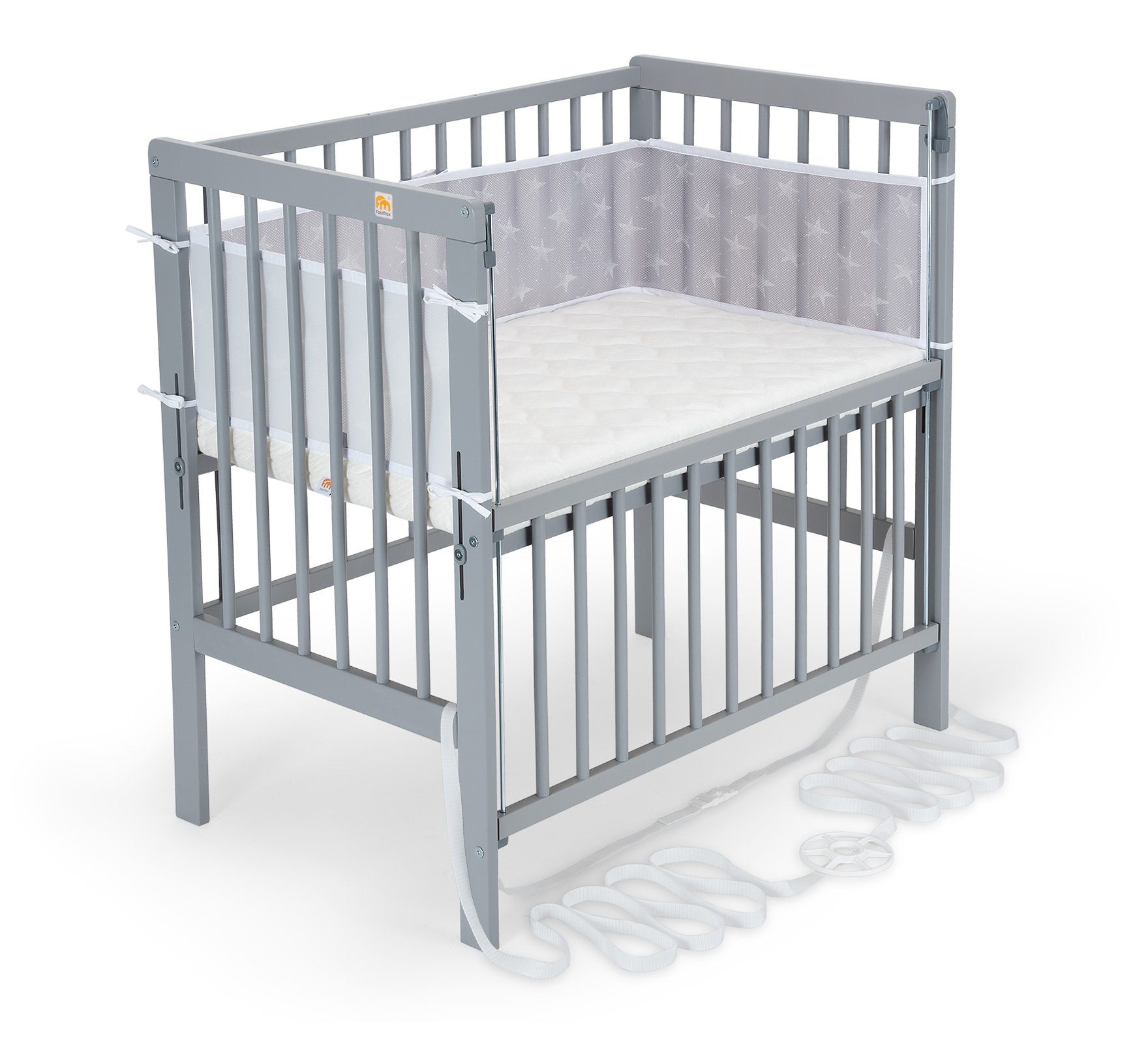 FabiMax Beistellbett Flex grau, 2in1, Beistellbett günstig online kaufen