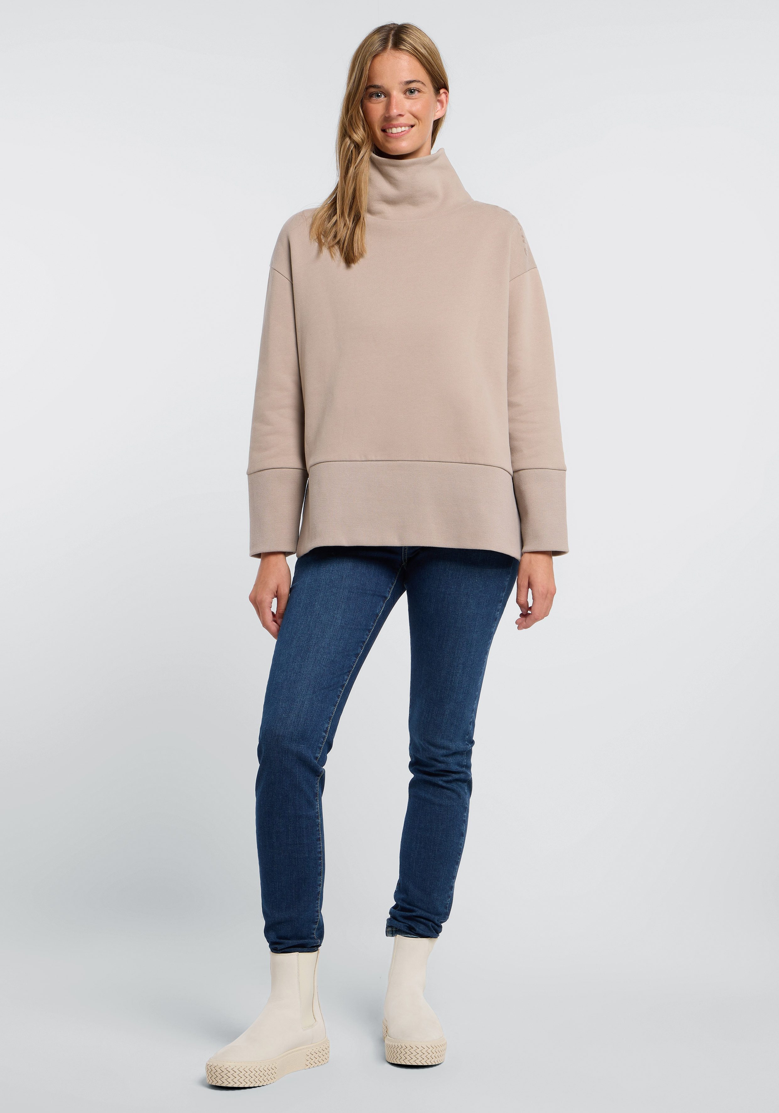 Elbsand Sweatshirt Cassja Stehkragen, lockere Schnittform
