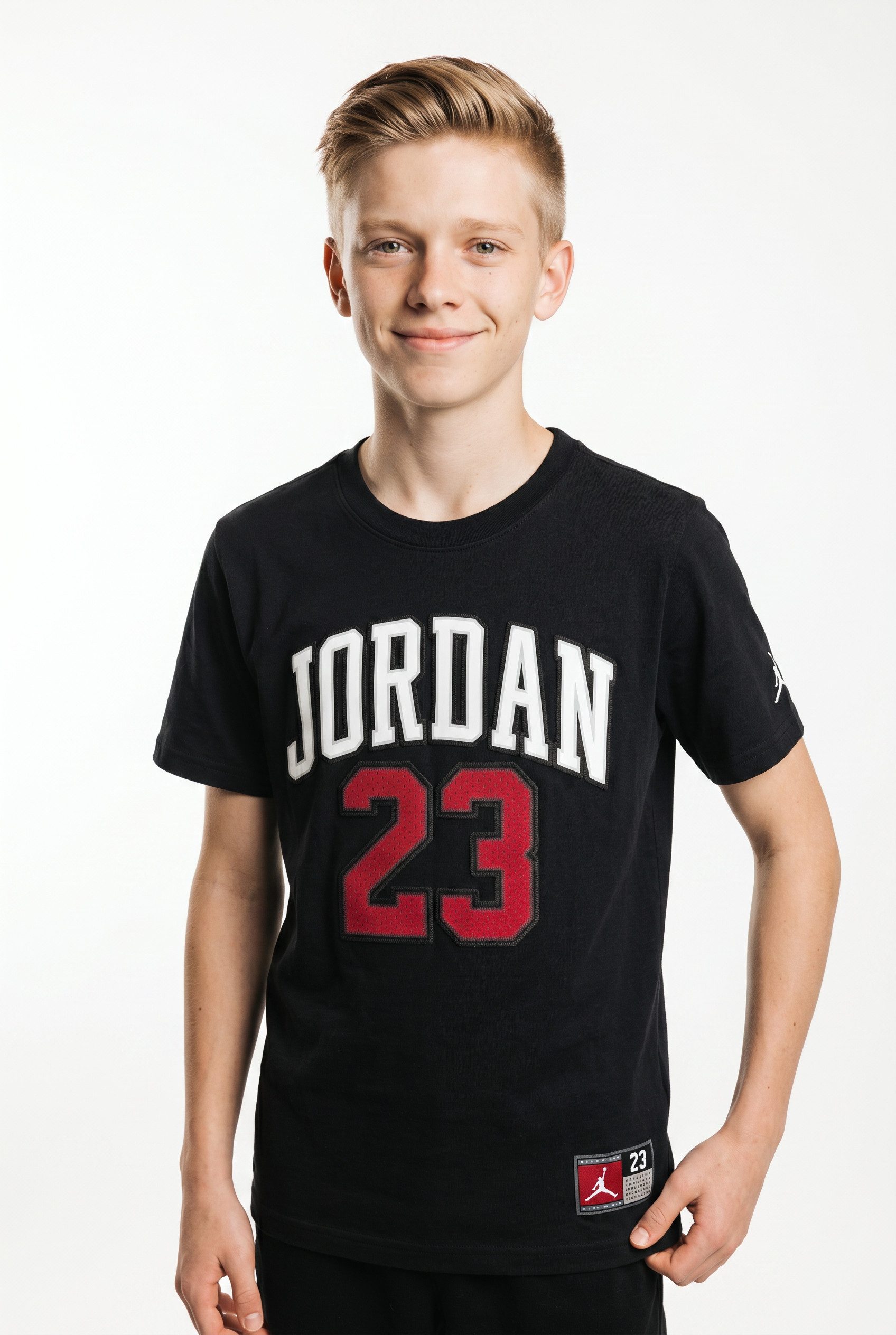 Jordan T-Shirt PRACTICE FLIGHT SS TEE mit Jordan-23-Schriftzug, Kurzarmdesign, aus Baumwolle und Polyester