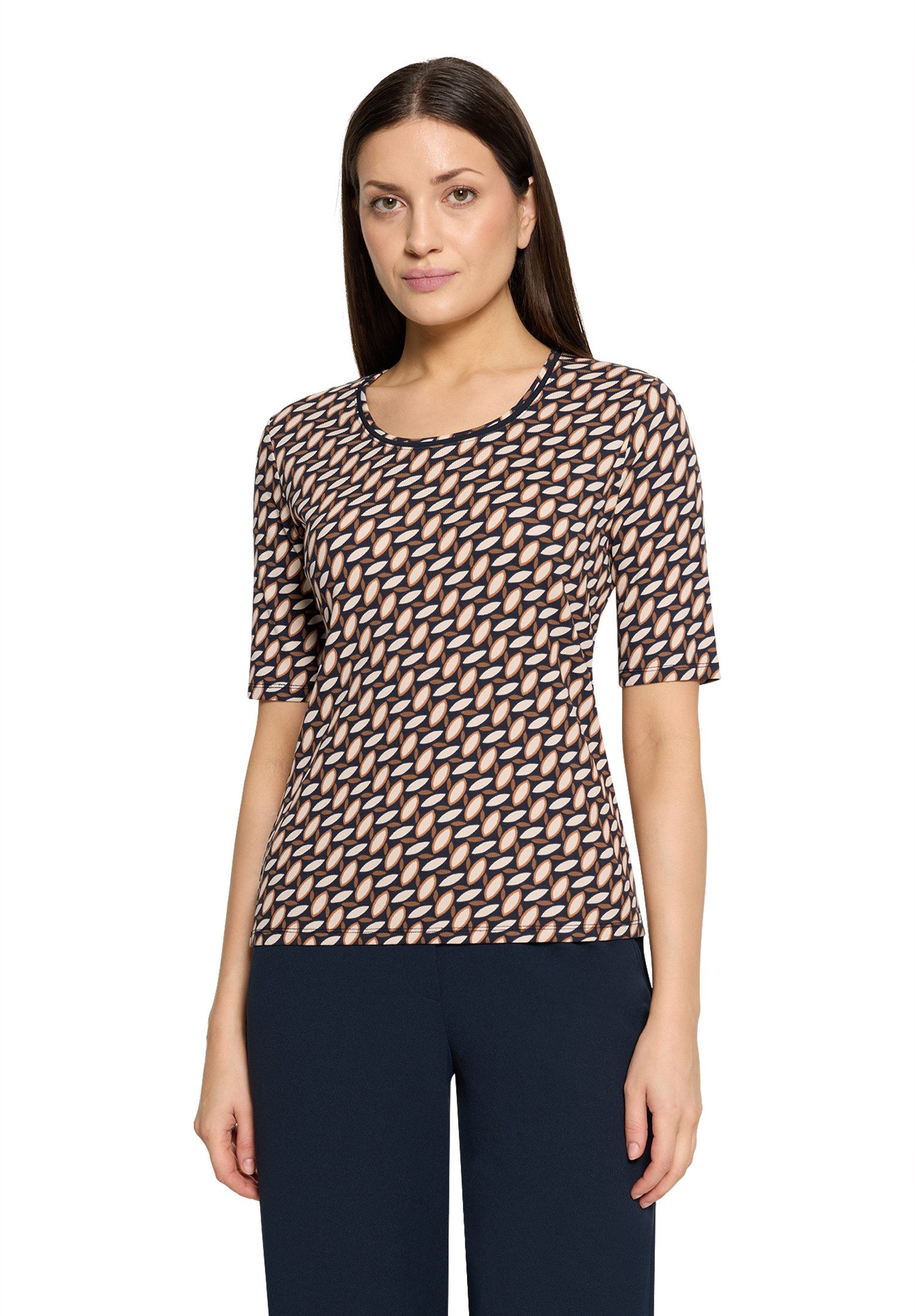 Kurzarmshirt Damen mit Rippenstruktur