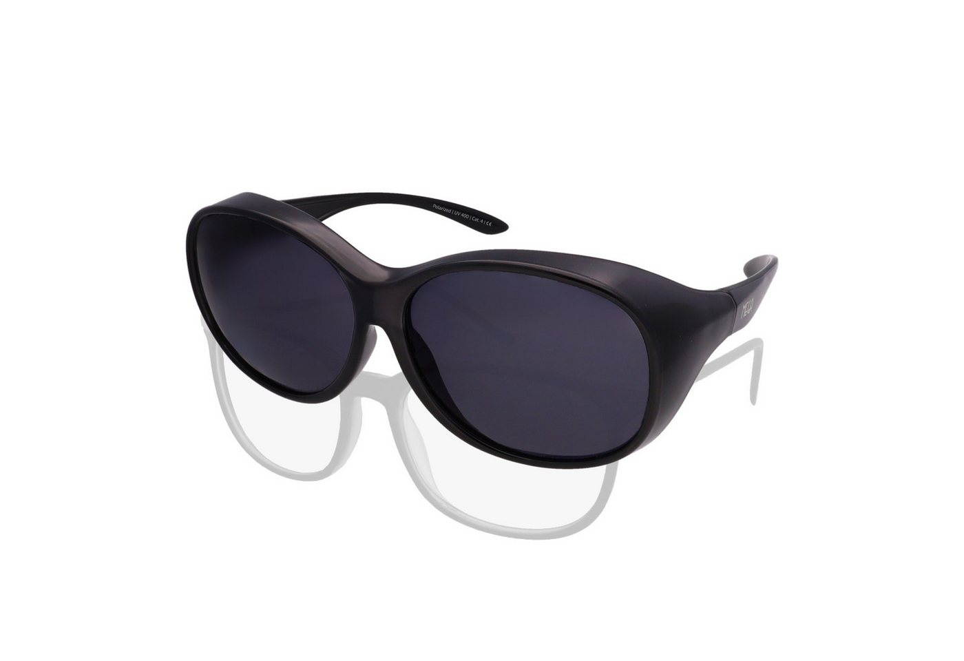 ActiveSol Sonnenbrille Überzieh-Sonnenbrille Mega extra dunkel Kategorie 4 für Brillenträger, polarisiert