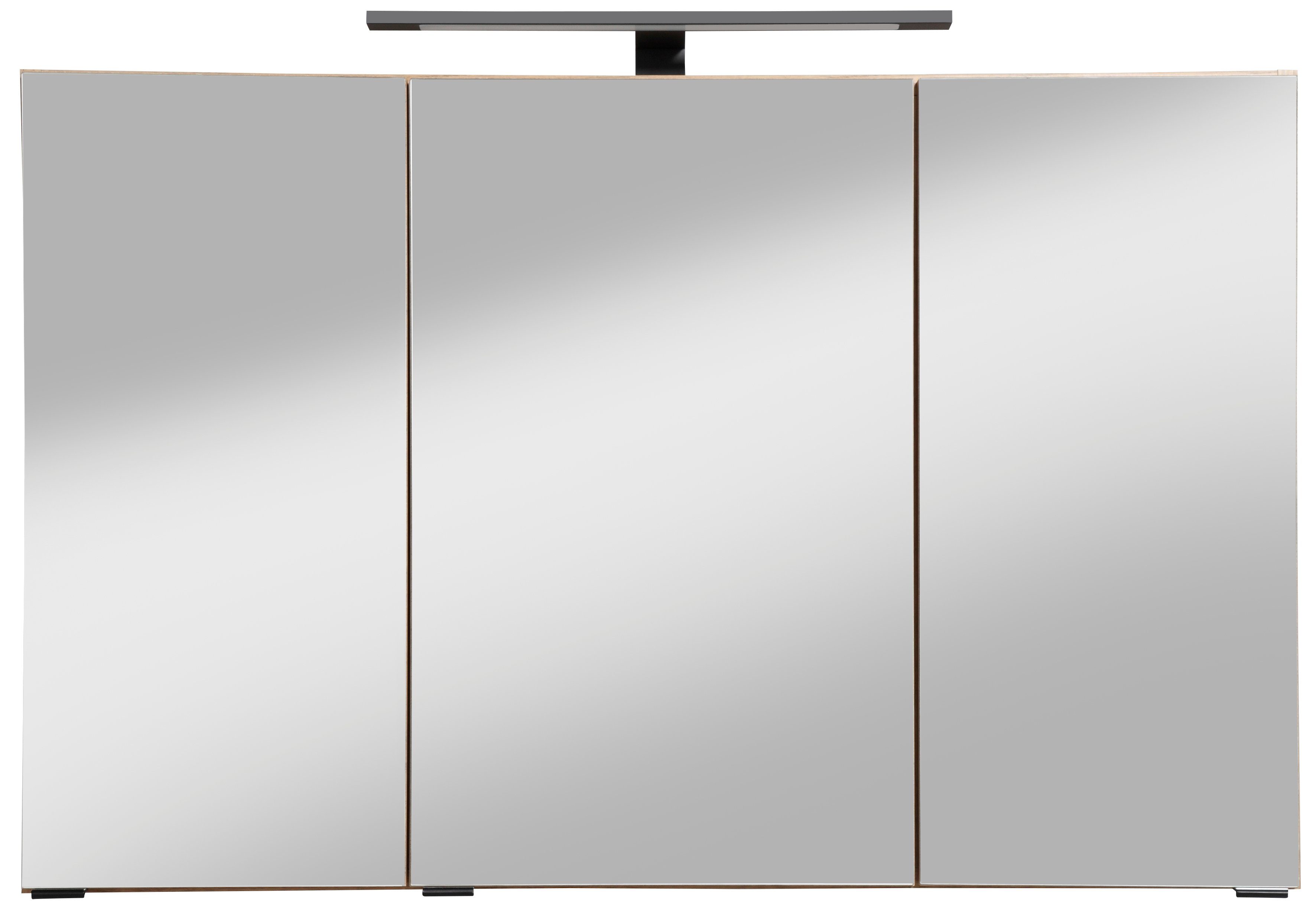 welltime Spiegelschrank Trento, verschiedene Ausführungen und Farben Breite 100 cm, mit 3D-Effekt, Spiegeltüren, Inklusive LED-Beleuchtung