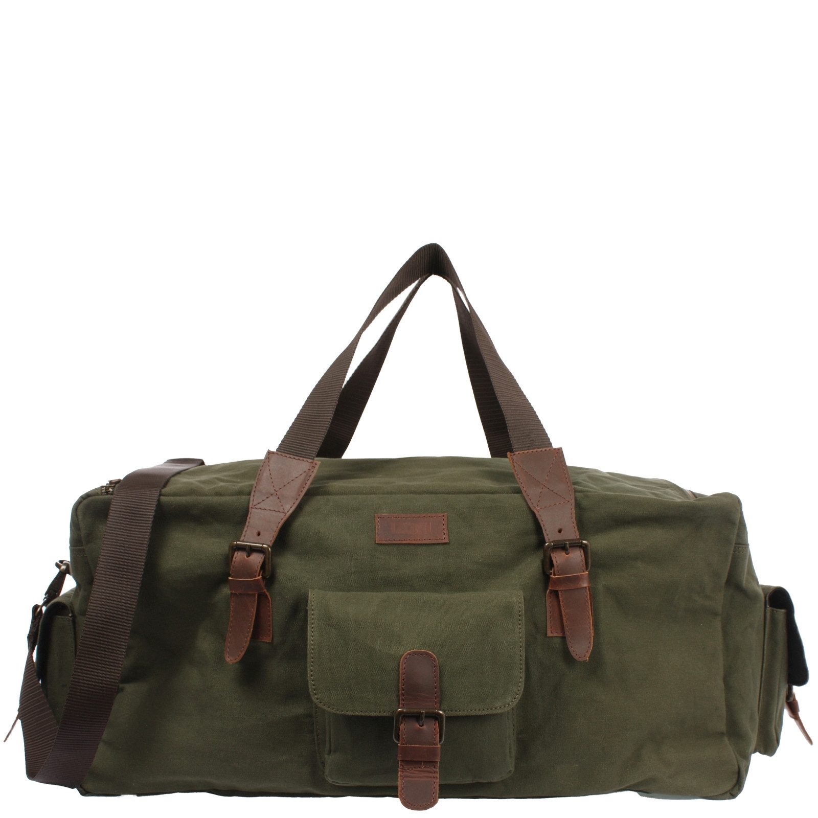 LECONI Weekender große Reisetasche Sporttasche Damen Herren Leder Canvas LE2019