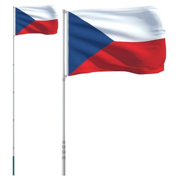 vidaXL Fahne Tschechische Flagge mit Mast 5,55 m Aluminium