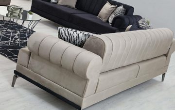 JVmoebel 3-Sitzer Exklusive 3-Sitzer Sofa Modern Holz Wohnzimmer Möbel farbe Beige Luxus, 1 Teile, Made in Europa