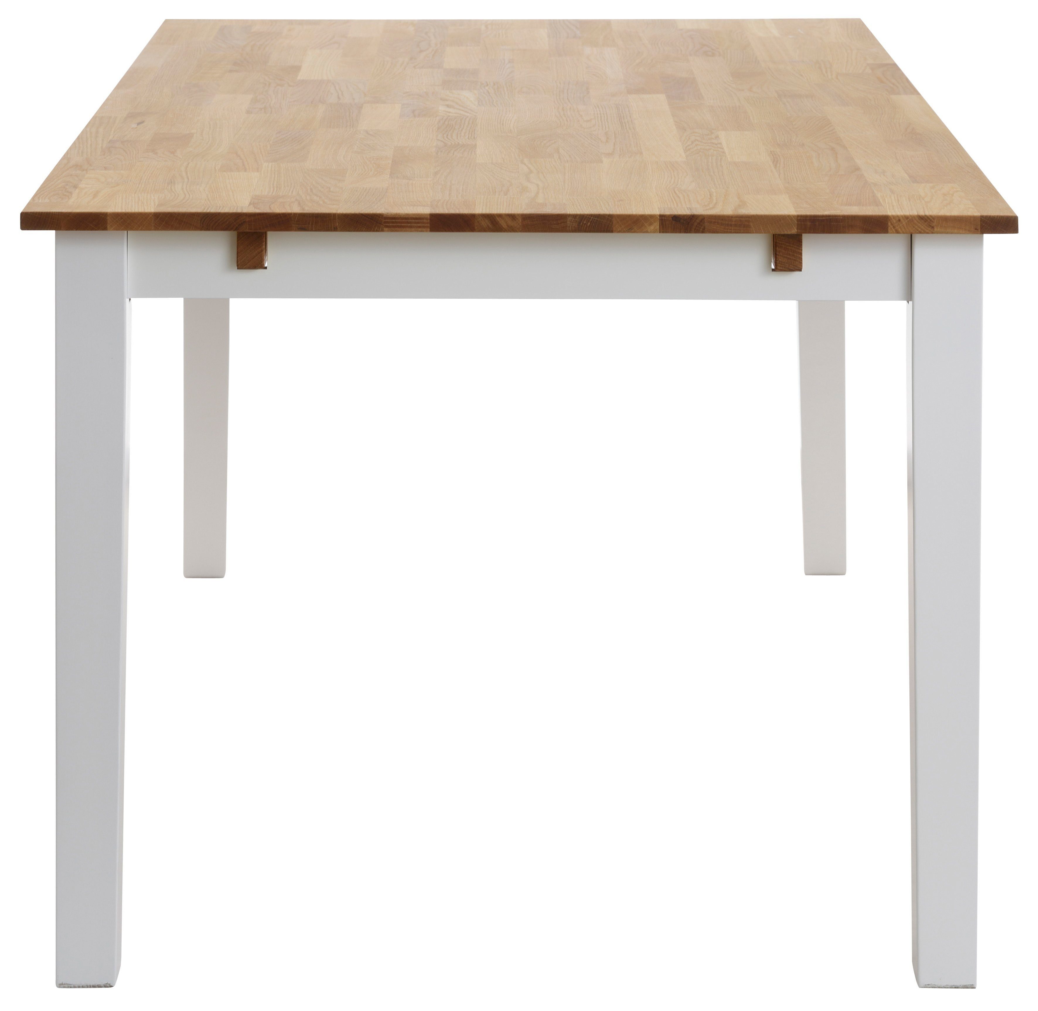 Home affaire Esstisch Samba Holztisch Landhaus Küche, aus massivem Buchenholz, 140 cm oder 180 cm, verlängerbar