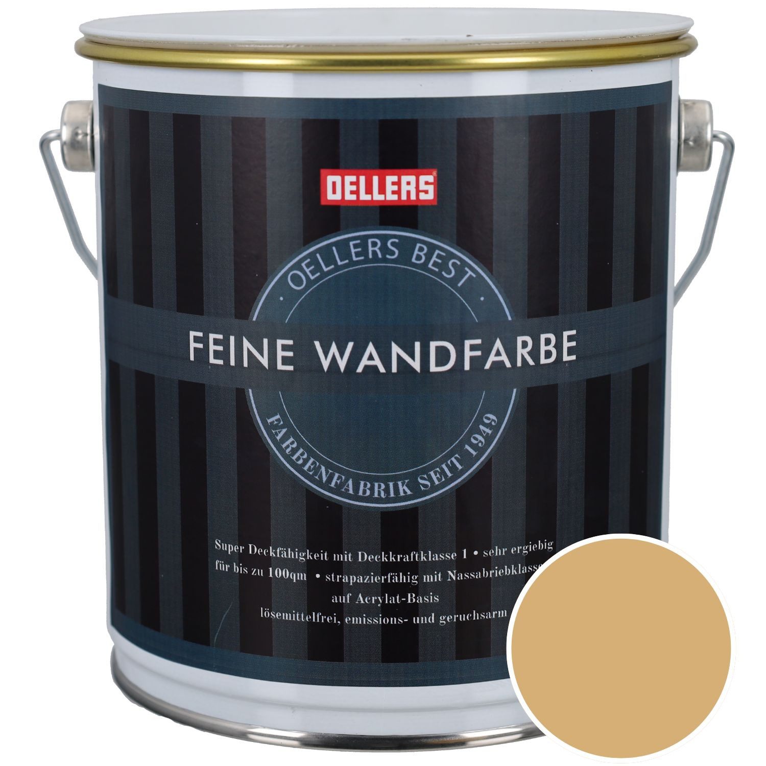 OELLERS Wandfarbe Premium, Feine Wandfarbe, 2,5 Liter Matt