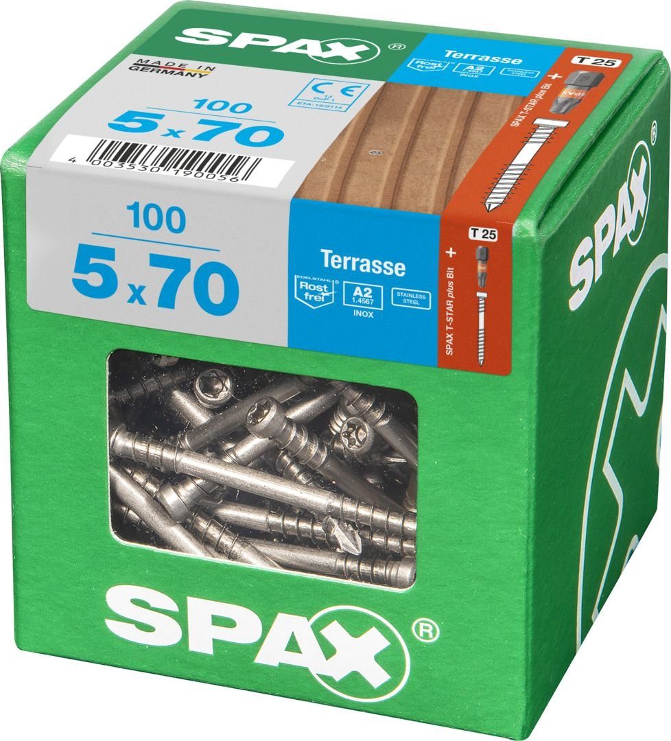 Terrassenschrauben TX x Terrassenschraube Spax 25 70 mm SPAX 5.0 - 100