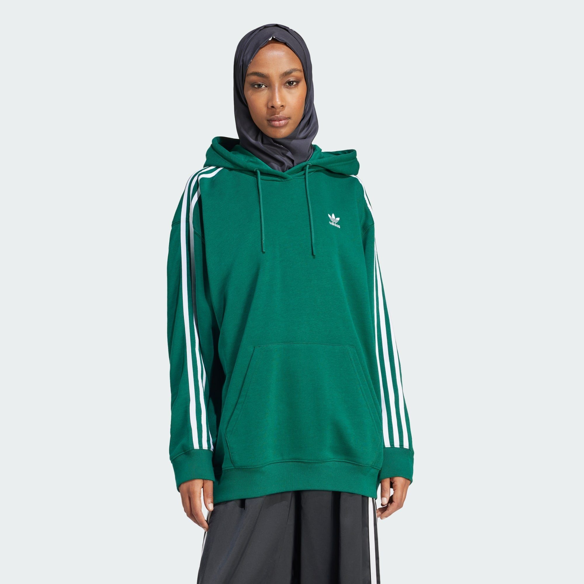 adidas Originals Hoodie ADICOLOR 3-STREIFEN OVERSIZED HOODIE Collegiate Green