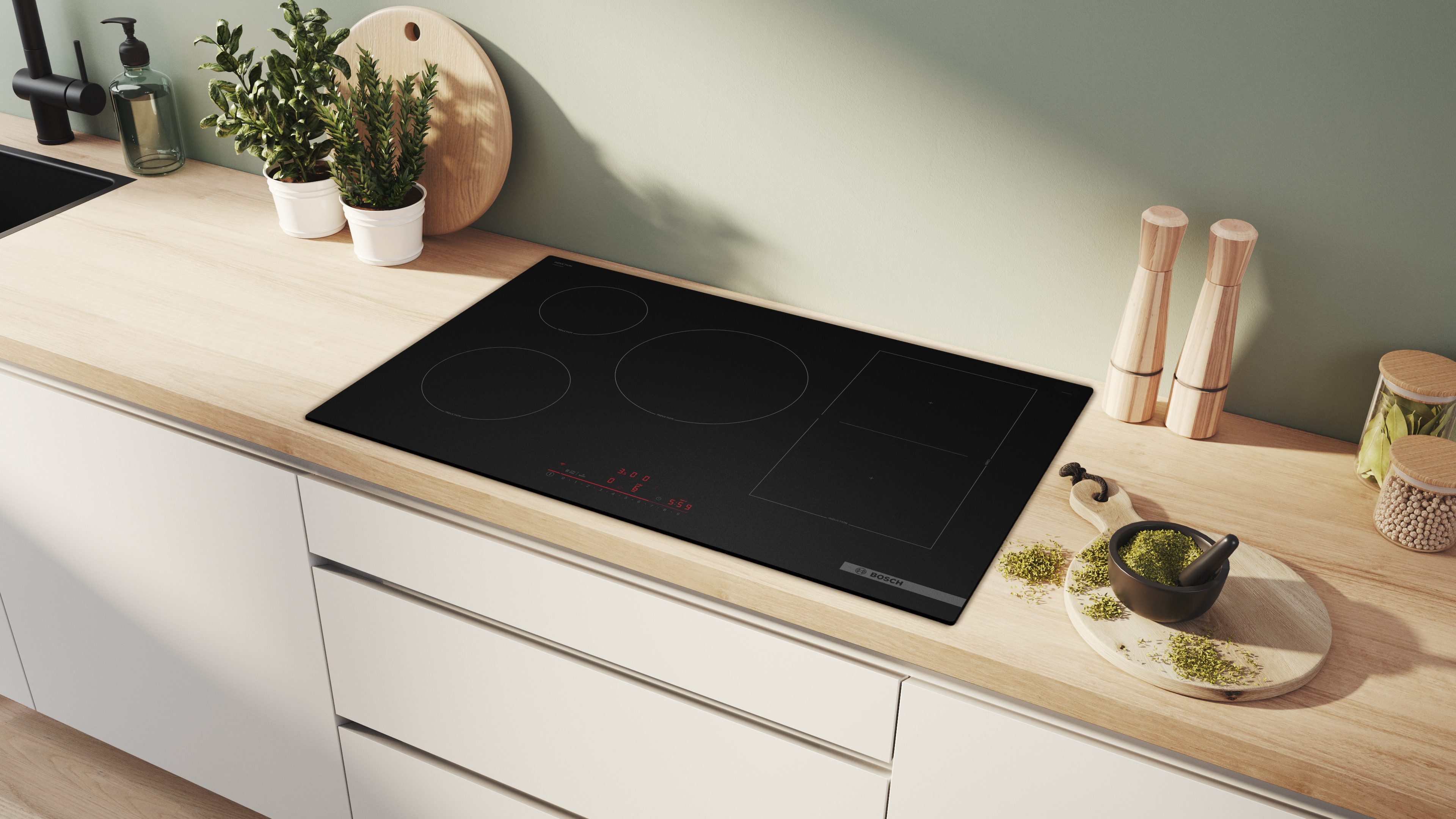 BOSCH Induktions-Kochfeld Serie 6 PVW81CHB1E, Intuitive DirectSelect-Bedienung & flexible Combi Zone