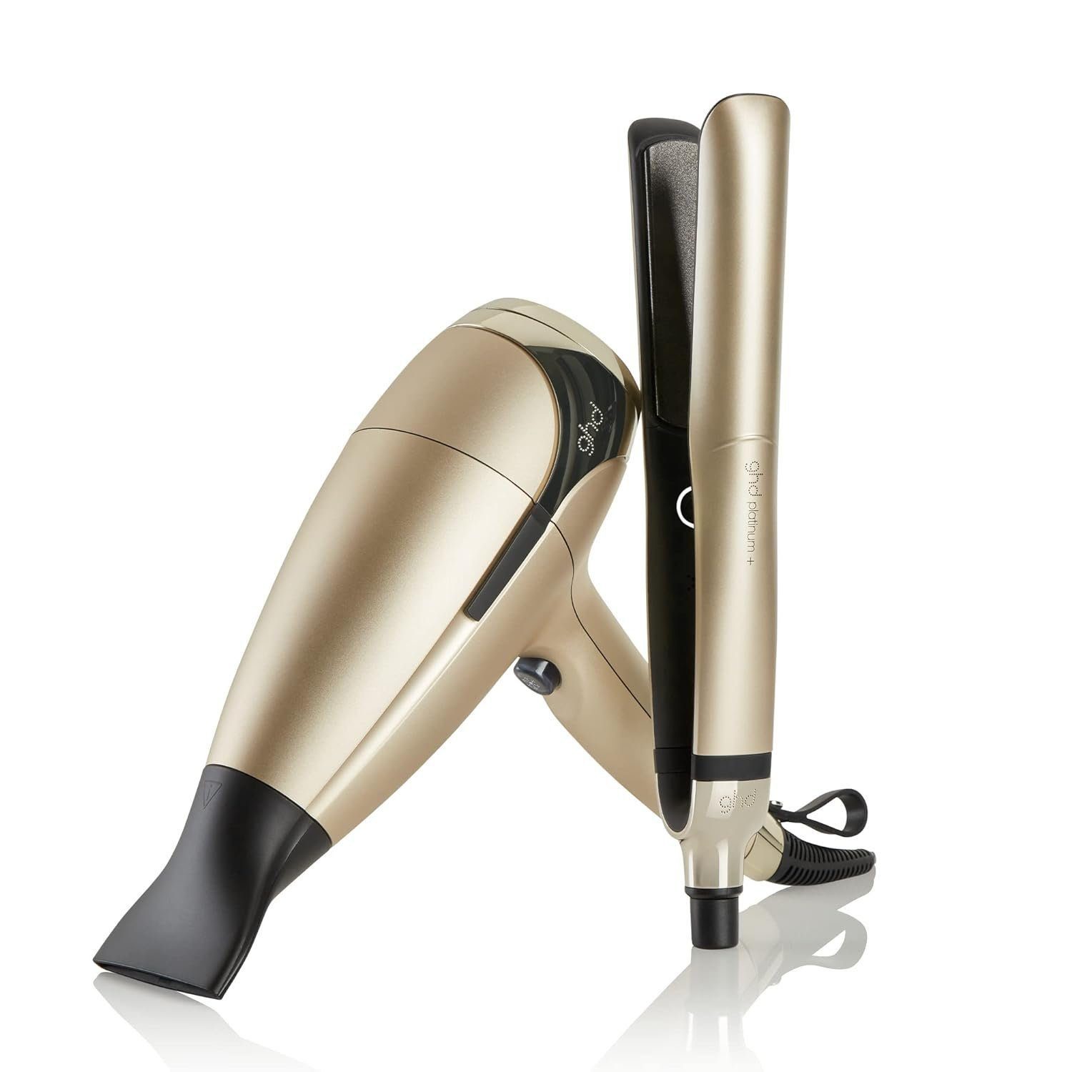 GHD Glätteisen Platinum+ Styler&helios Haartrockner grand-luxe Deluxe Set mit Etui Keramik-Beschichtung, 30 Min. Dauerbetrieb, Schnellladung, Hair Straightener, Haarglätter, Haare Glätten, Haarstyler, Haare Glätter ohne Akku