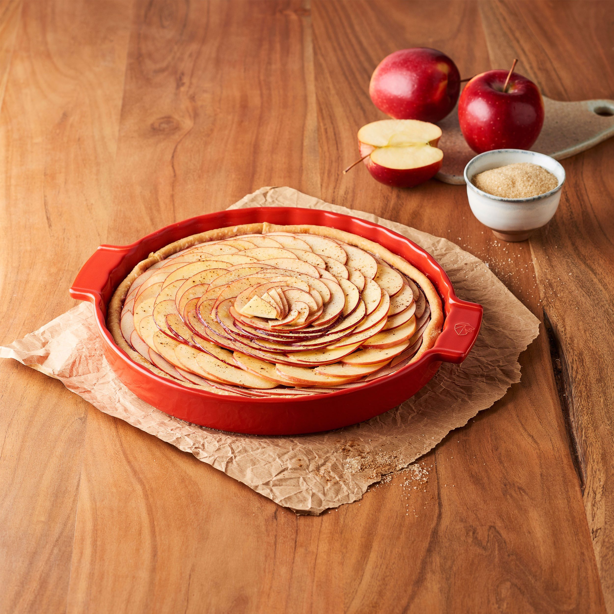 PEUGEOT Quicheform APPOLIA Keramik 30cm Rot Kuchenform Spülmaschinenfest