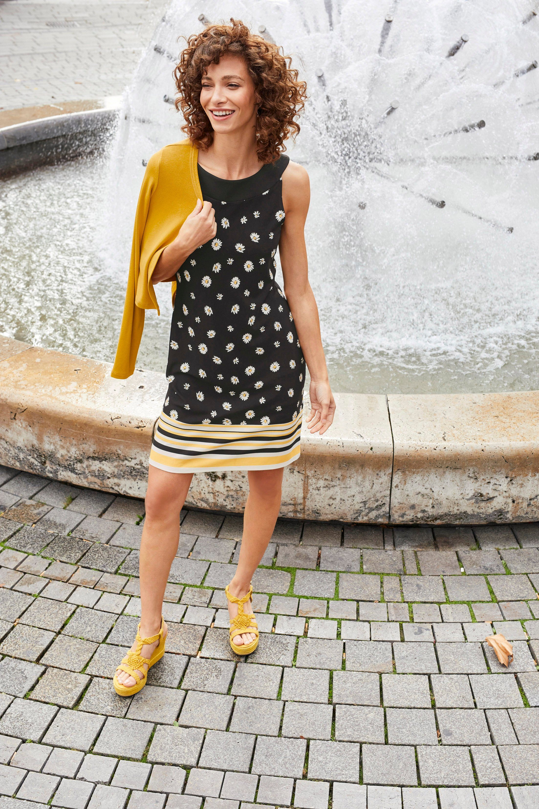 Gänseblümchen-Druck SELECTED Sommerkleid mit Aniston